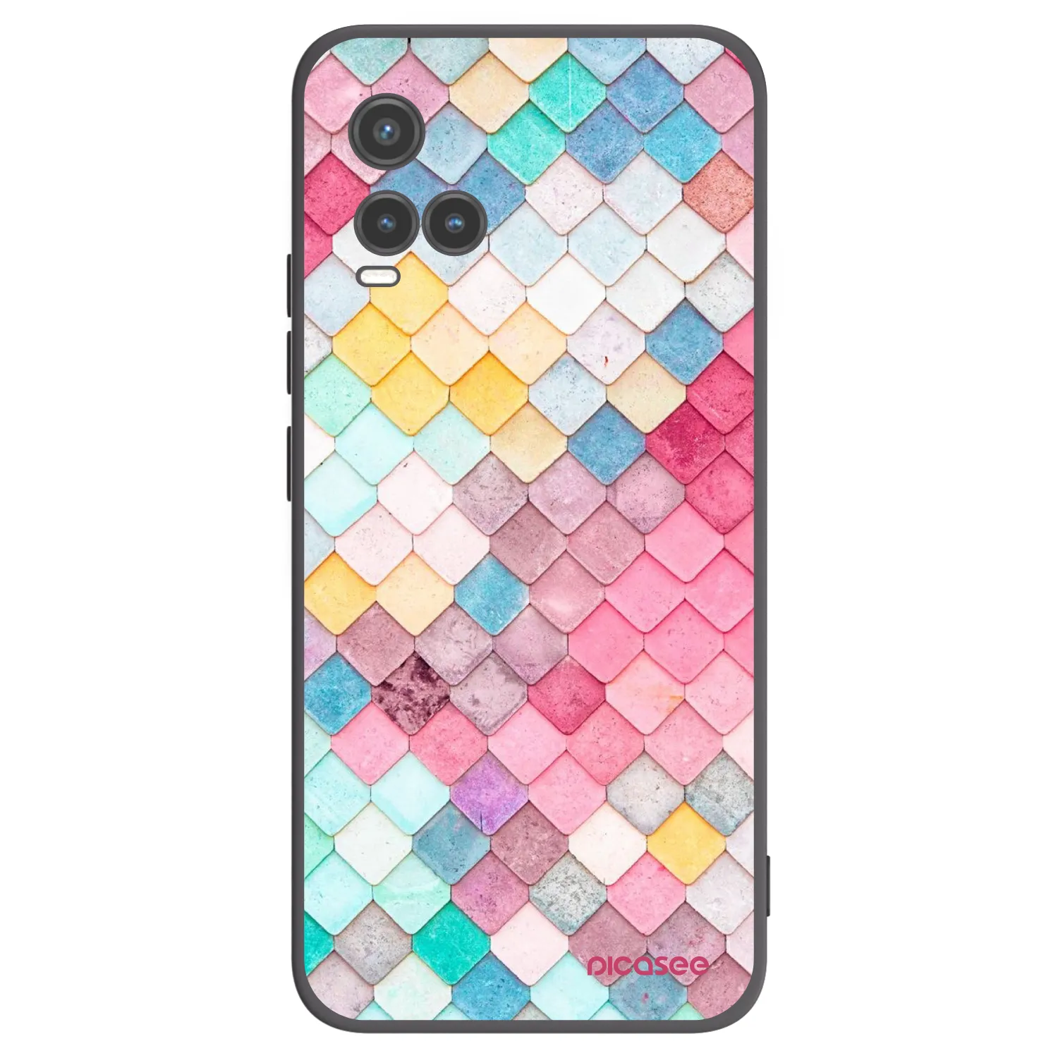 Picasee husă neagră din silicon pentru Vivo Y33s - Colorful roof