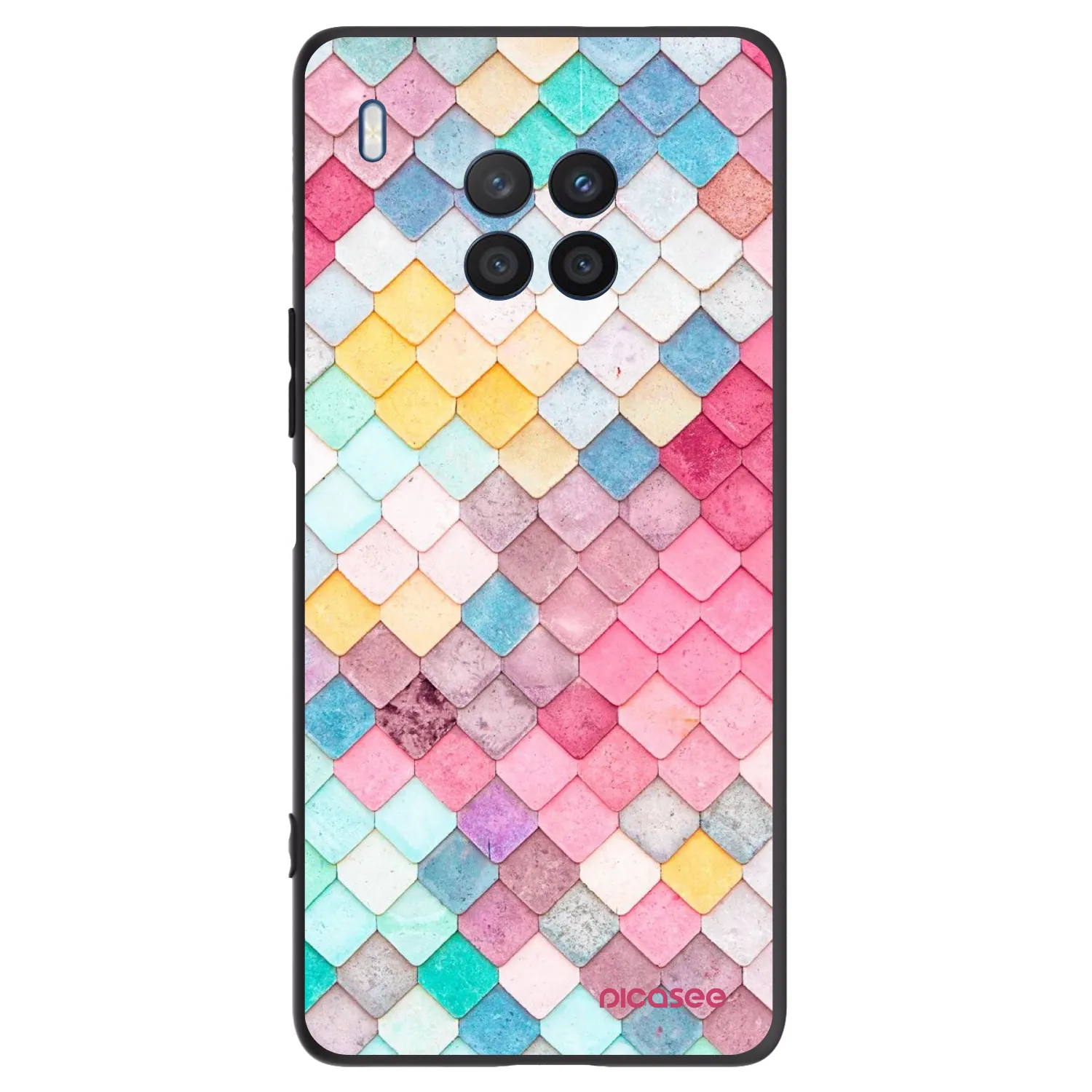Picasee husă neagră din silicon pentru Honor 50 Lite - Colorful roof