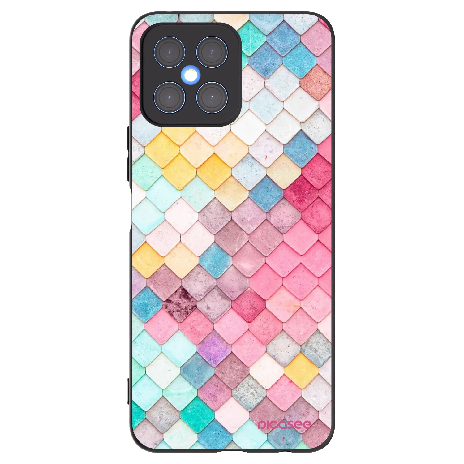 Picasee husă neagră din silicon pentru Honor X8 4G - Colorful roof