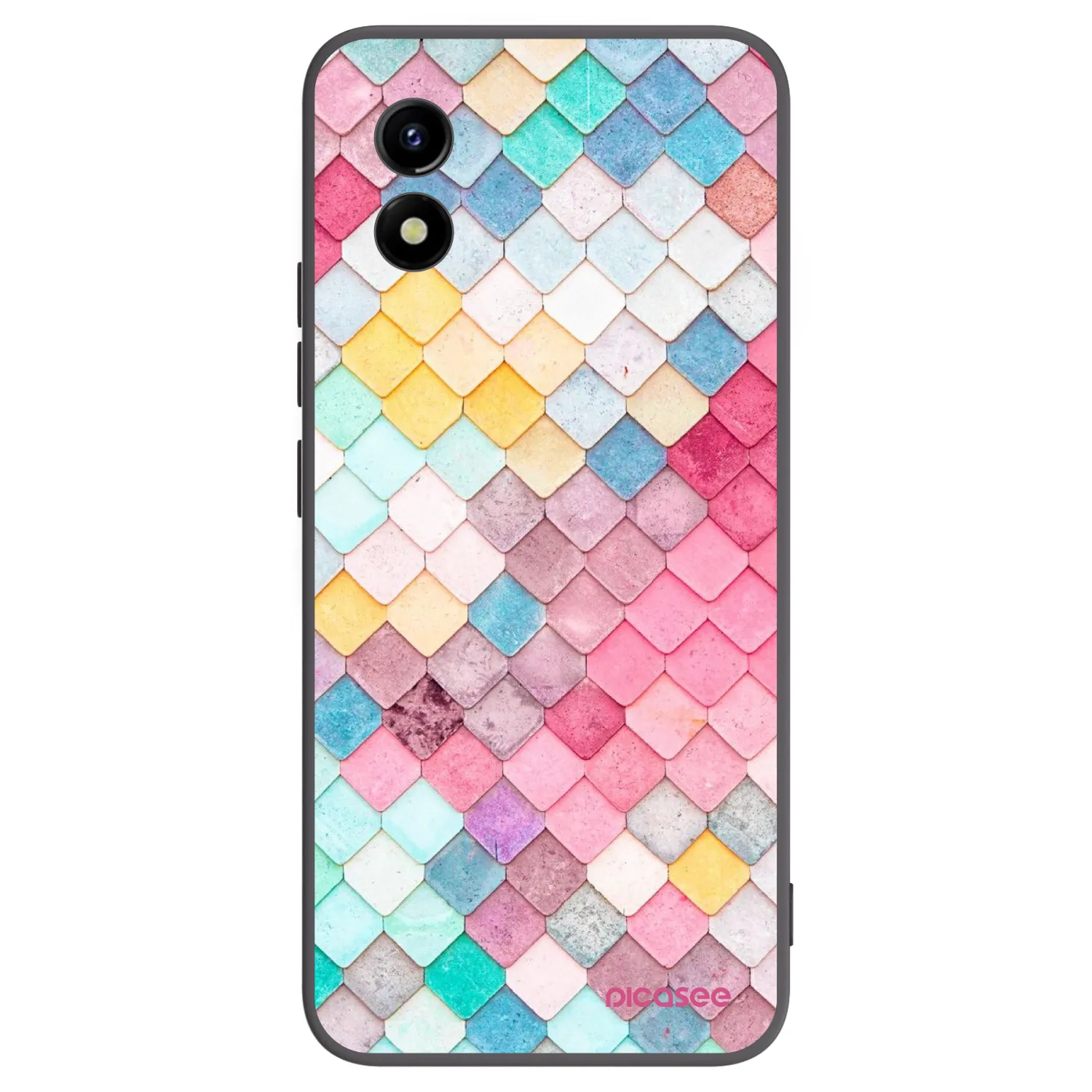 Picasee husă neagră din silicon pentru Vivo Y01 - Colorful roof