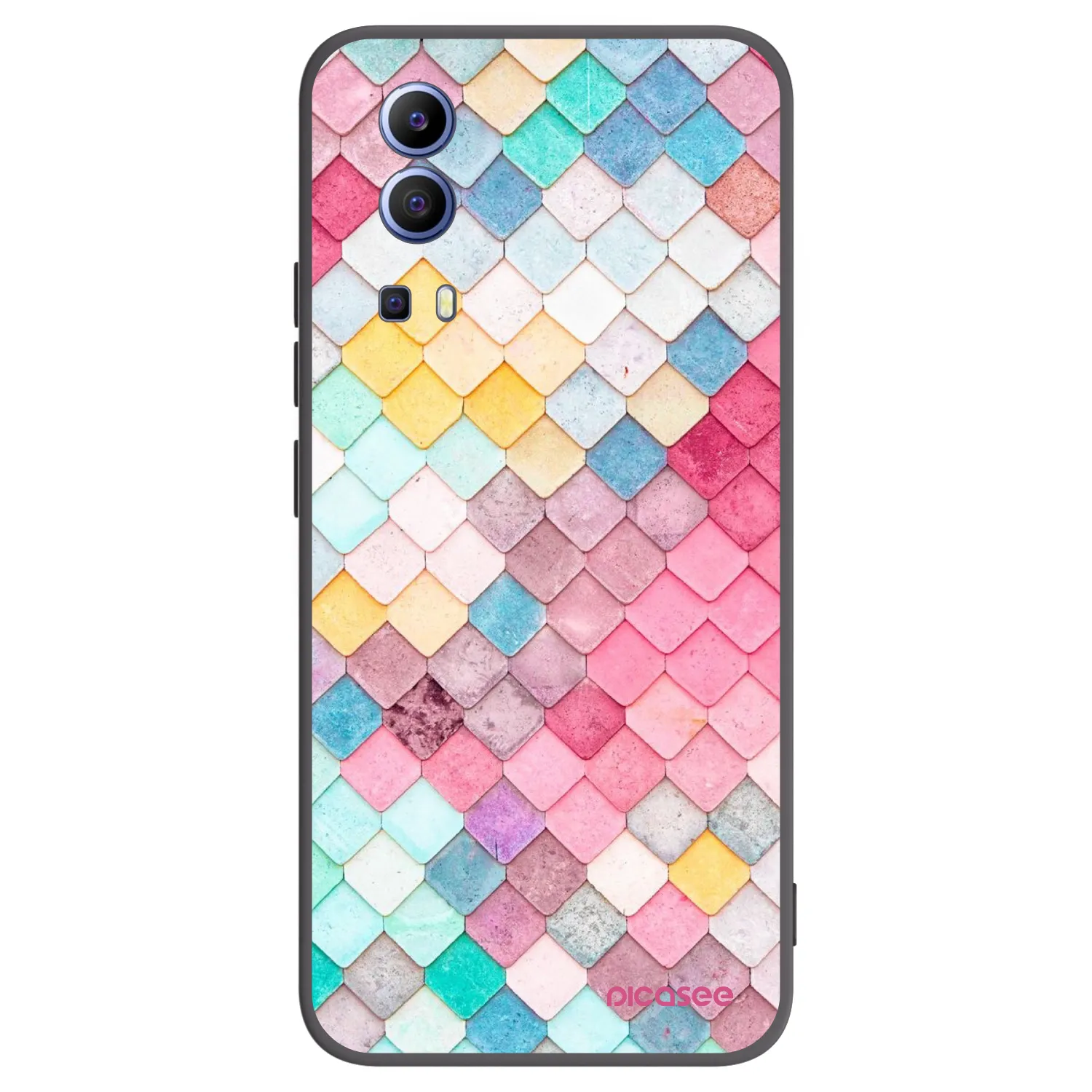 Picasee husă neagră din silicon pentru Vivo Y52 5G - Colorful roof