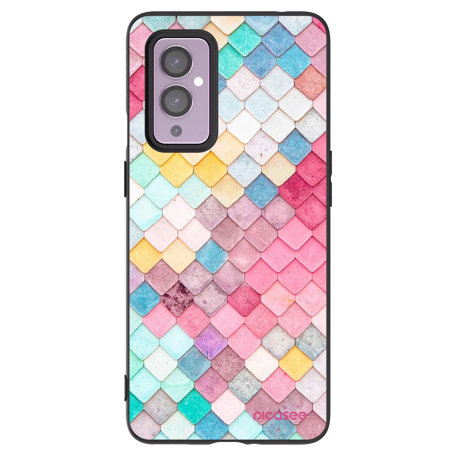 Picasee husă neagră din silicon pentru OnePlus 9 - Colorful roof