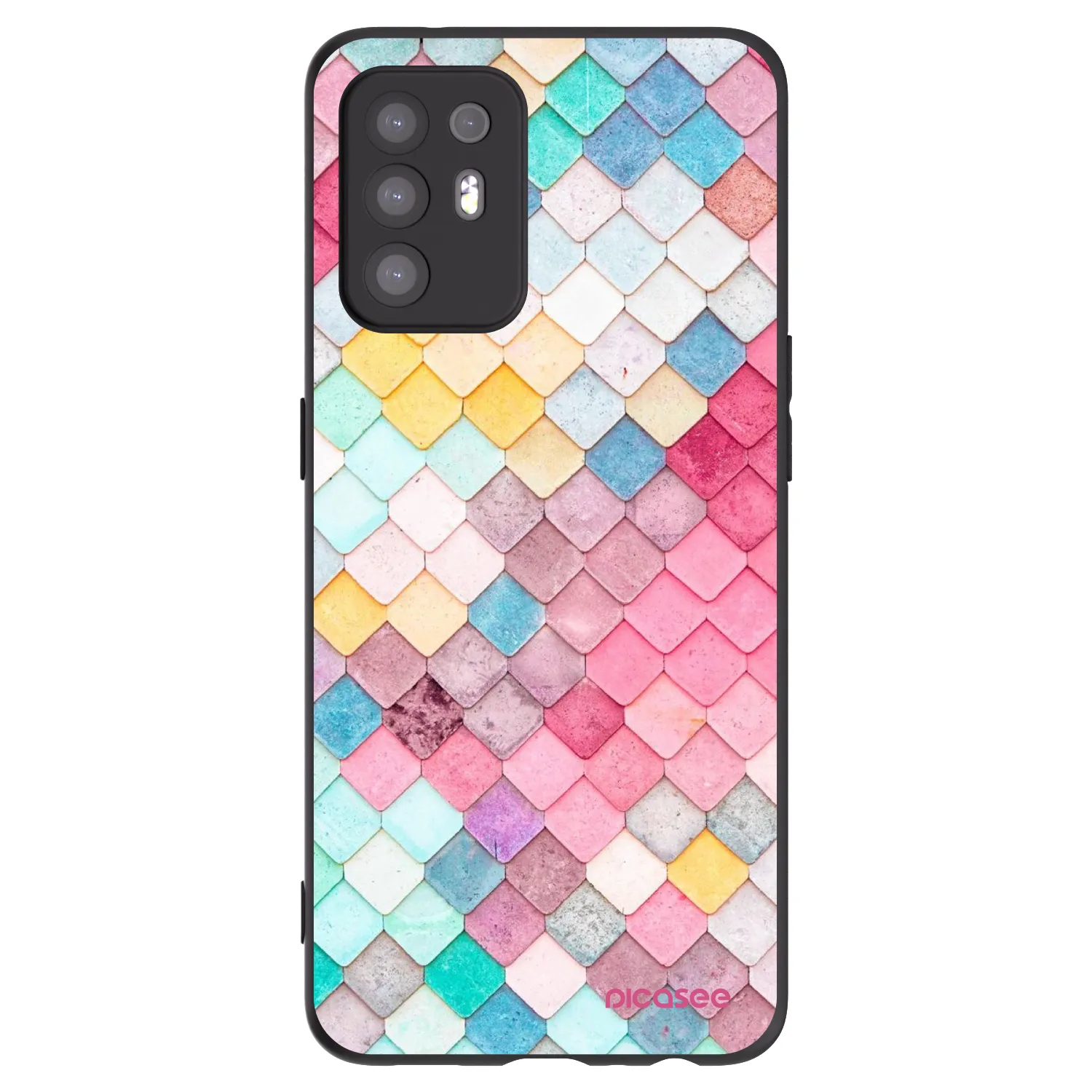 Picasee husă neagră din silicon pentru OPPO A94 5G - Colorful roof