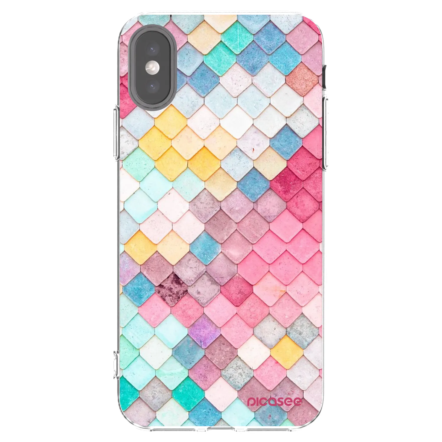 Picasee husă transparentă din silicon pentru Apple iPhone X/XS - Colorful roof