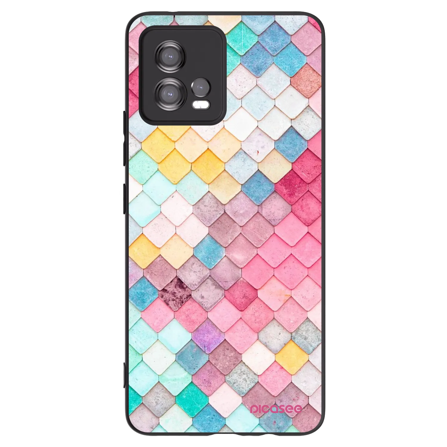 Picasee husă neagră din silicon pentru Motorola Moto G72 - Colorful roof