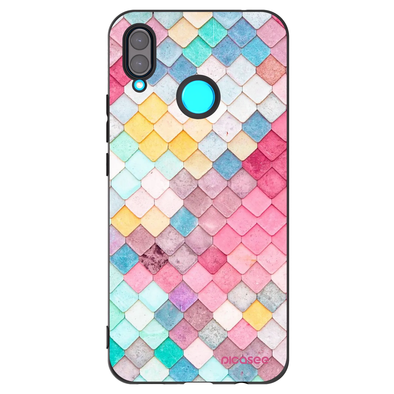Picasee husă neagră din silicon pentru Huawei Nova 3i - Colorful roof