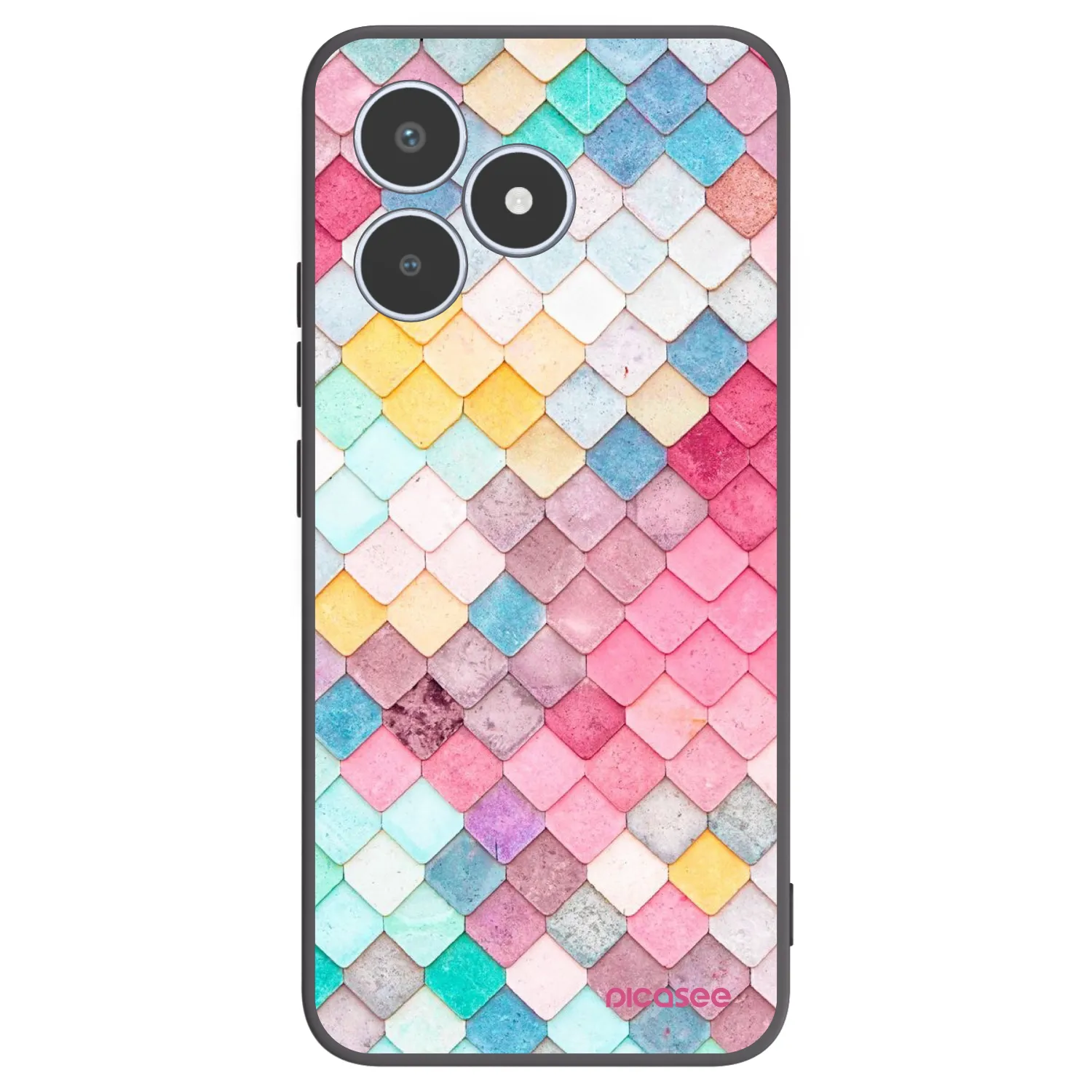 Picasee husă neagră din silicon pentru Realme C53 - Colorful roof