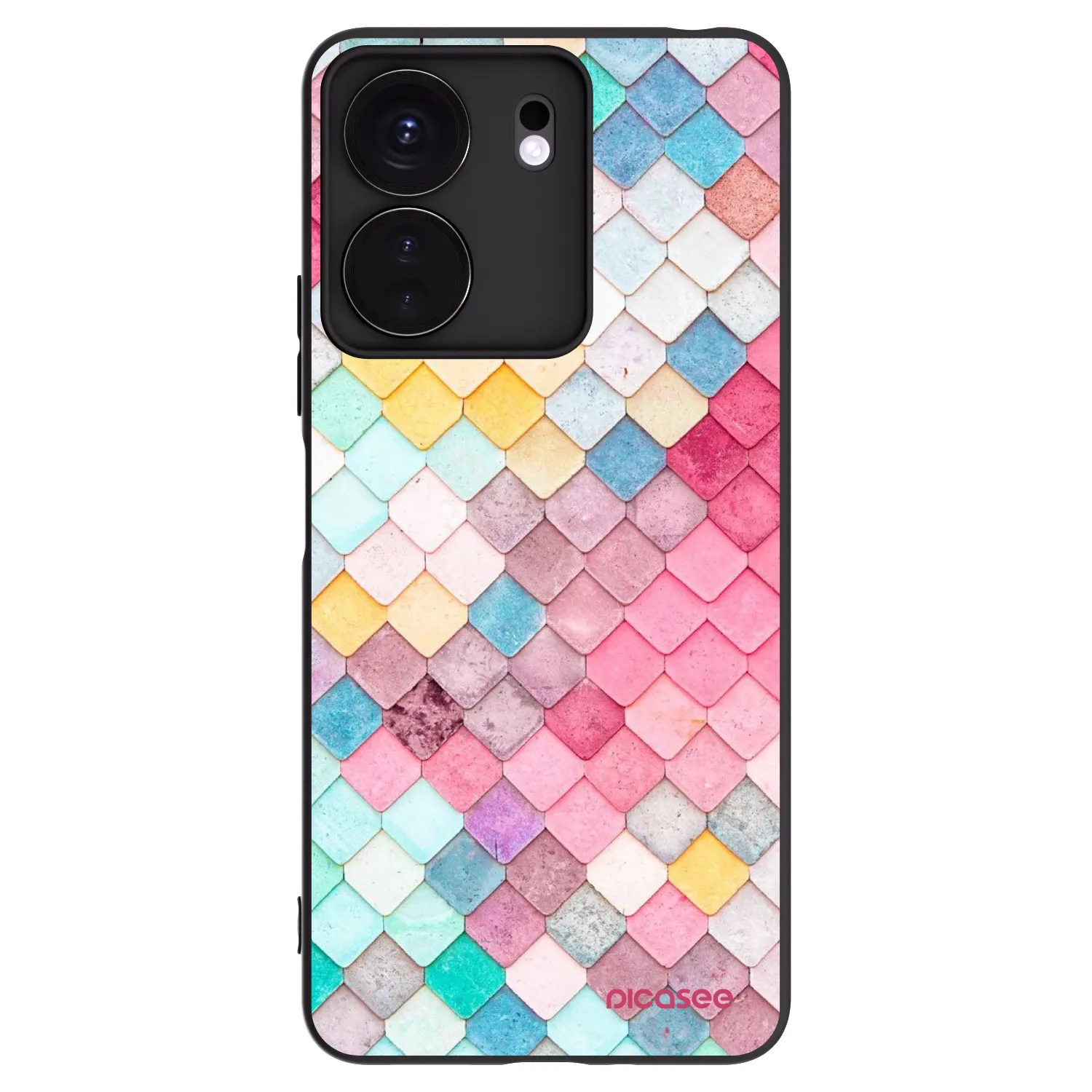 Picasee husă neagră din silicon pentru Xiaomi Redmi 13C 4G - Colorful roof