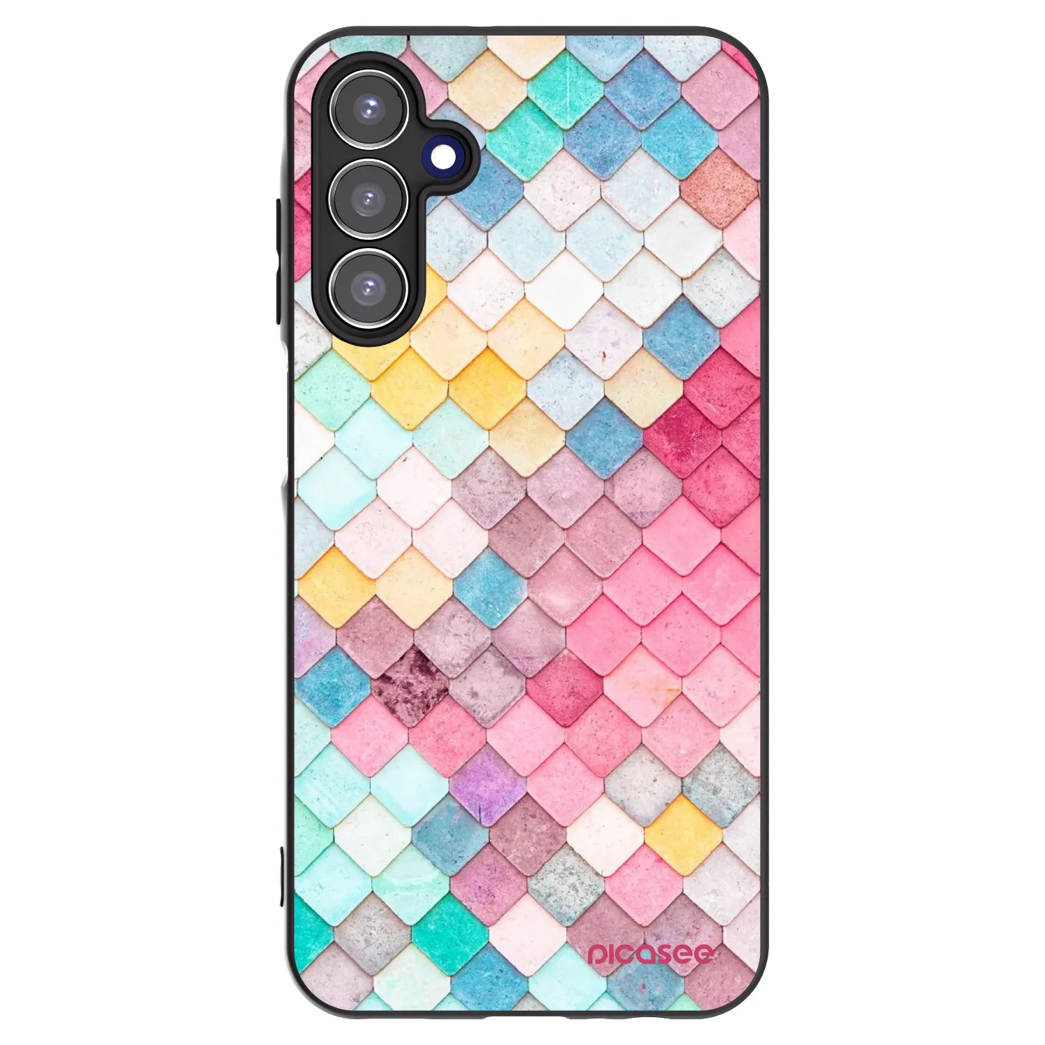 Picasee husă neagră din silicon pentru Samsung Galaxy A15 A155F 4G - Colorful roof