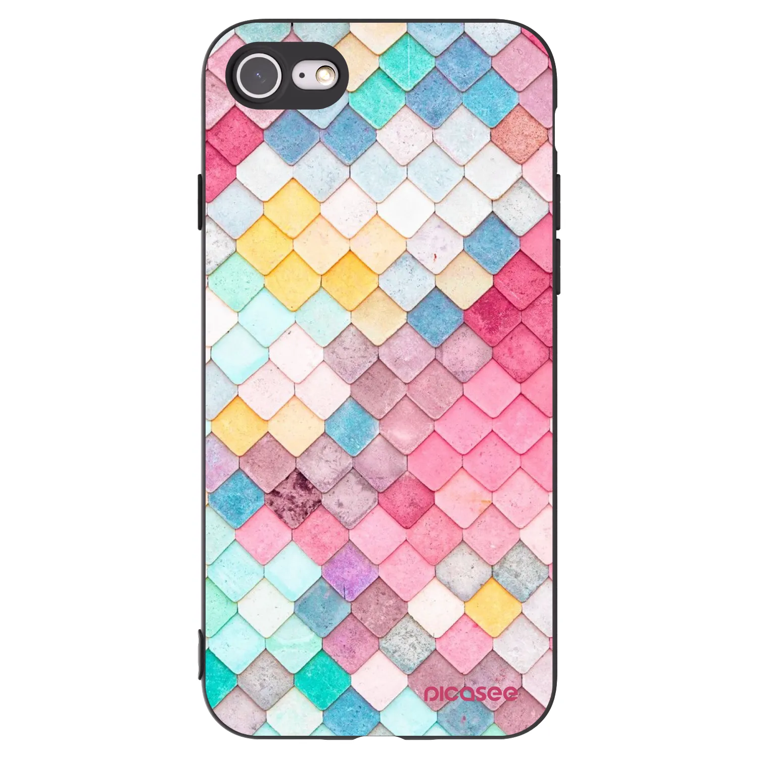 Picasee husă neagră din silicon pentru Apple iPhone 8 - Colorful roof