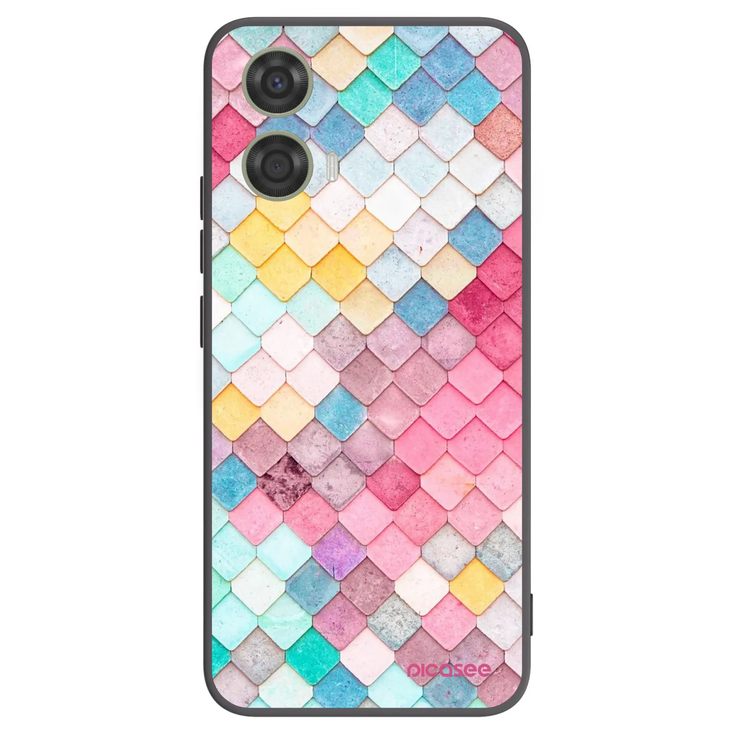 Picasee husă neagră din silicon pentru Motorola Moto G24 - Colorful roof