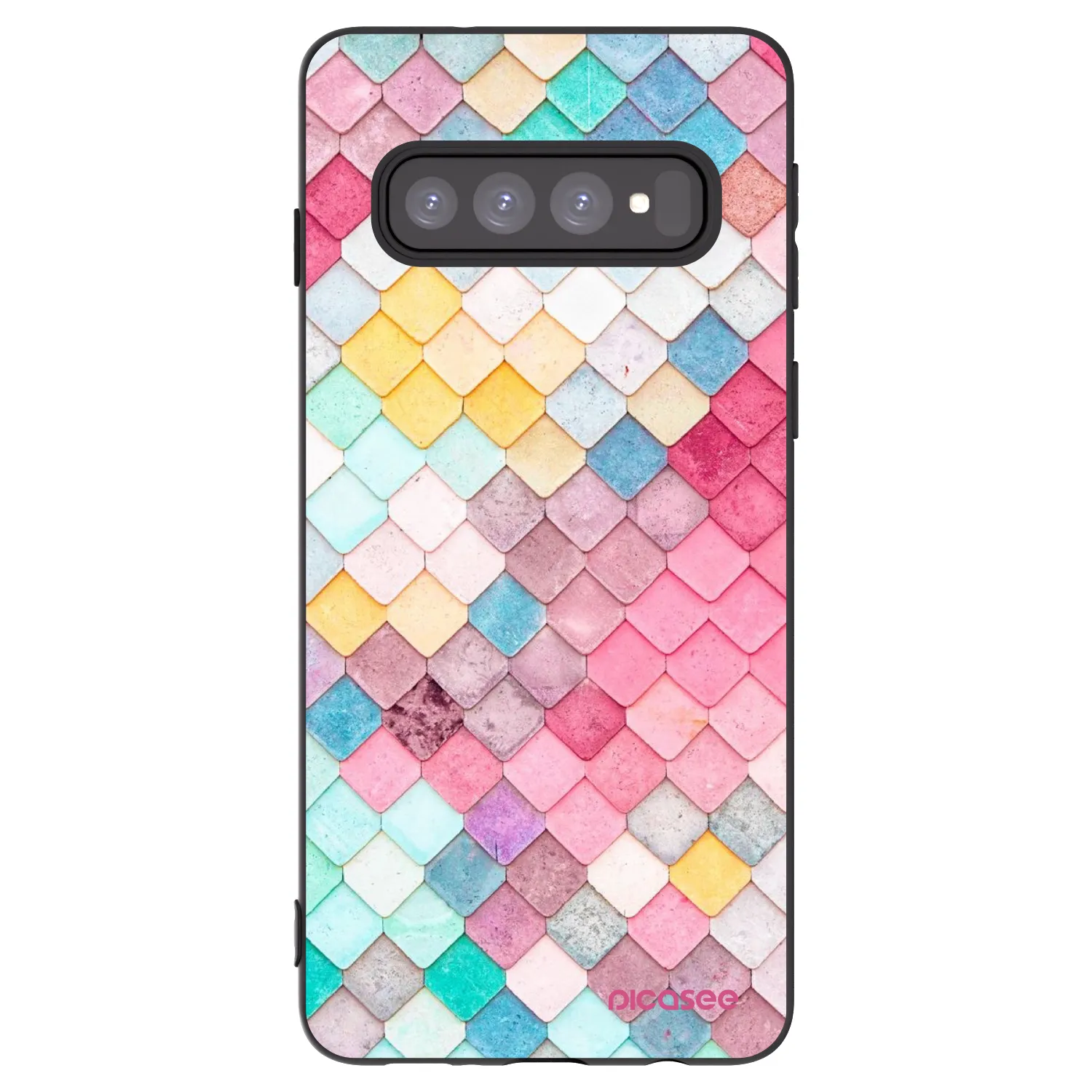 Picasee husă neagră din silicon pentru Samsung Galaxy S10 G973 - Colorful roof