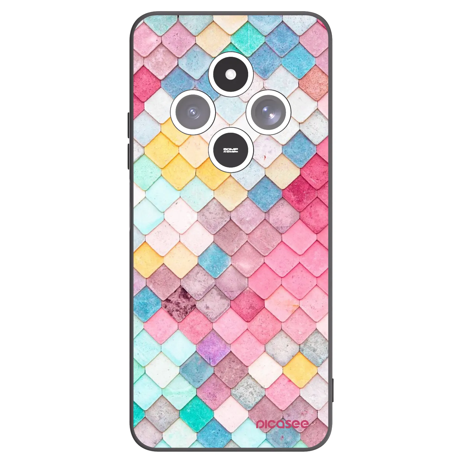 Picasee husă neagră din silicon pentru Xiaomi Redmi 14C - Colorful roof