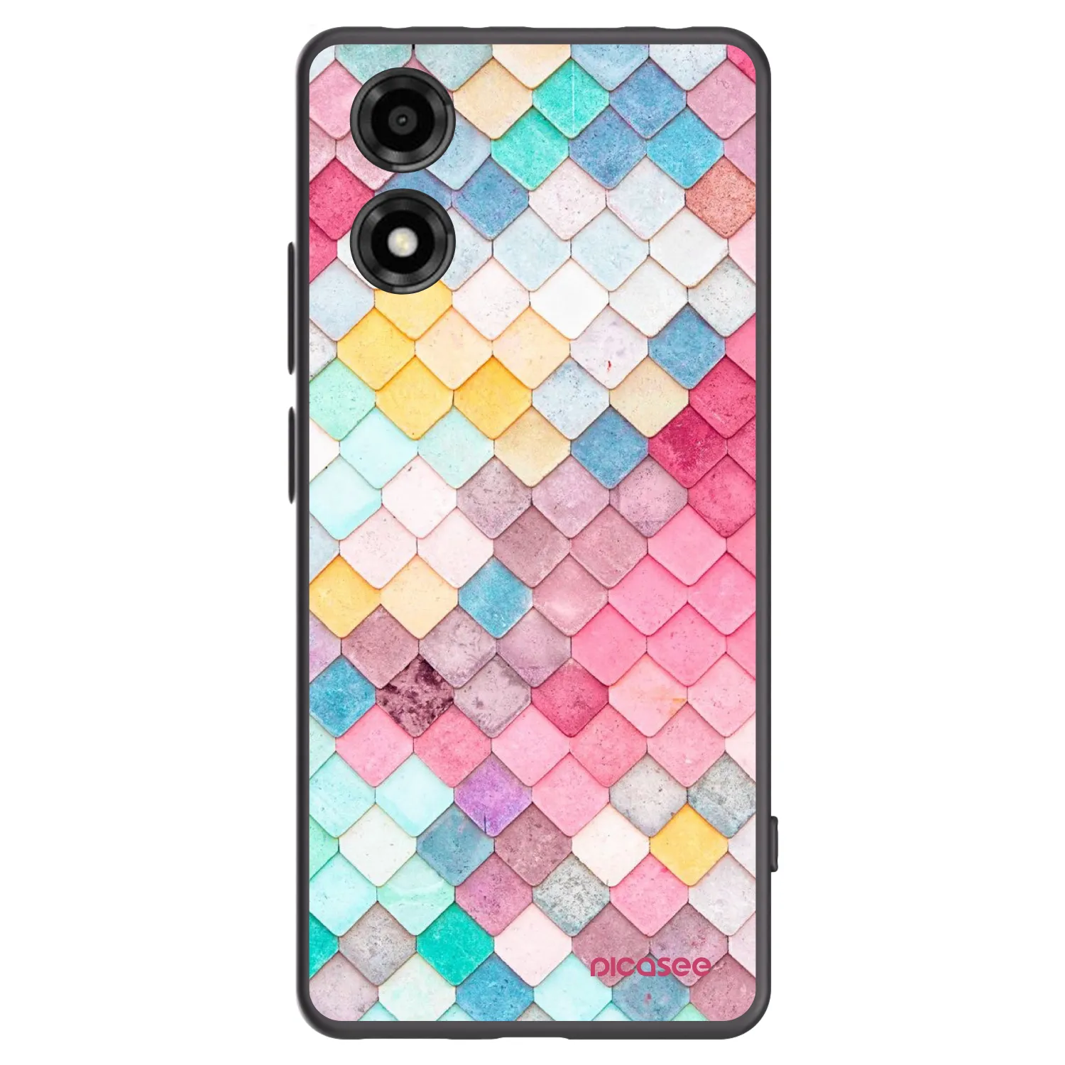 Picasee husă neagră din silicon pentru Motorola Moto E14 - Colorful roof