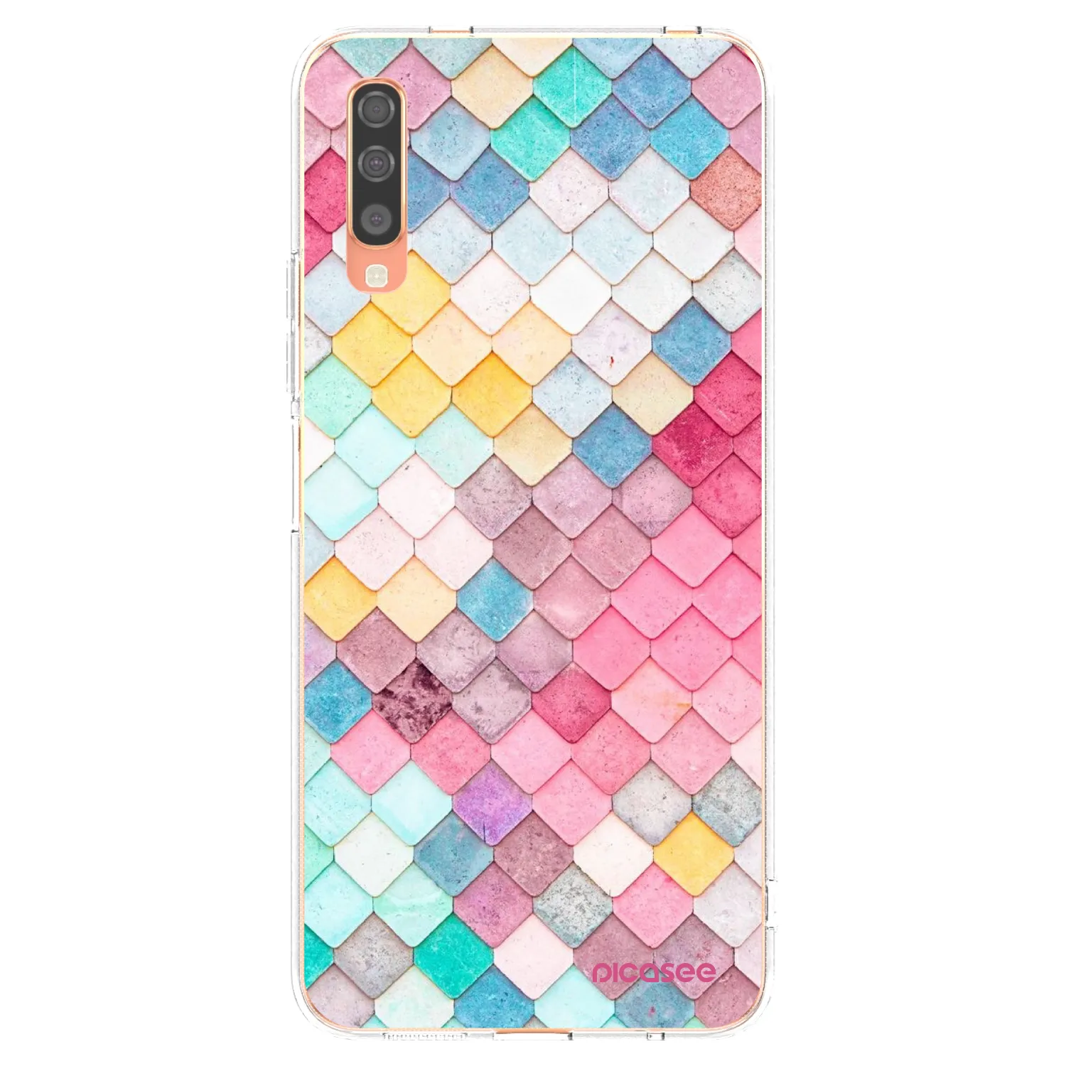 Picasee husă transparentă din silicon pentru Samsung Galaxy A70 A705F - Colorful roof