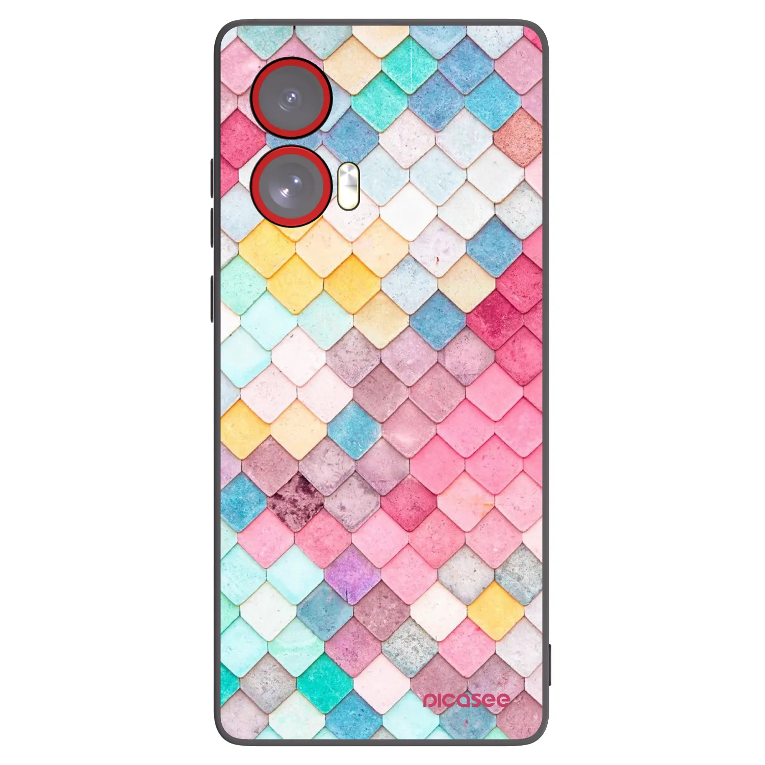 Picasee husă neagră din silicon pentru Motorola Edge 50 Fusion - Colorful roof