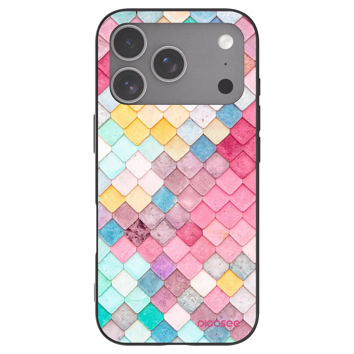 Picasee husă neagră din silicon pentru Apple iPhone 18 Pro - Colorful roof