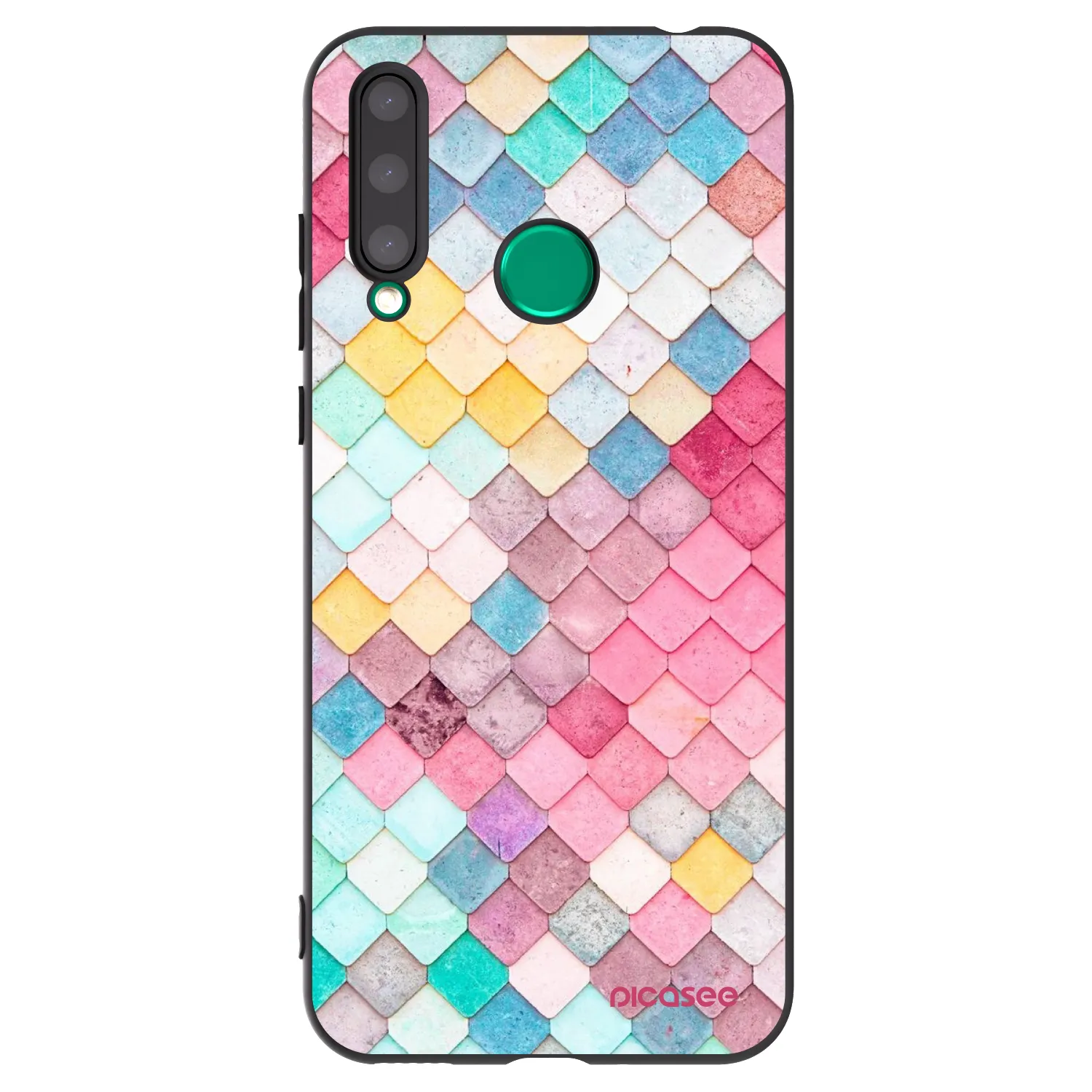 Picasee husă neagră din silicon pentru Honor 20 Lite - Colorful roof