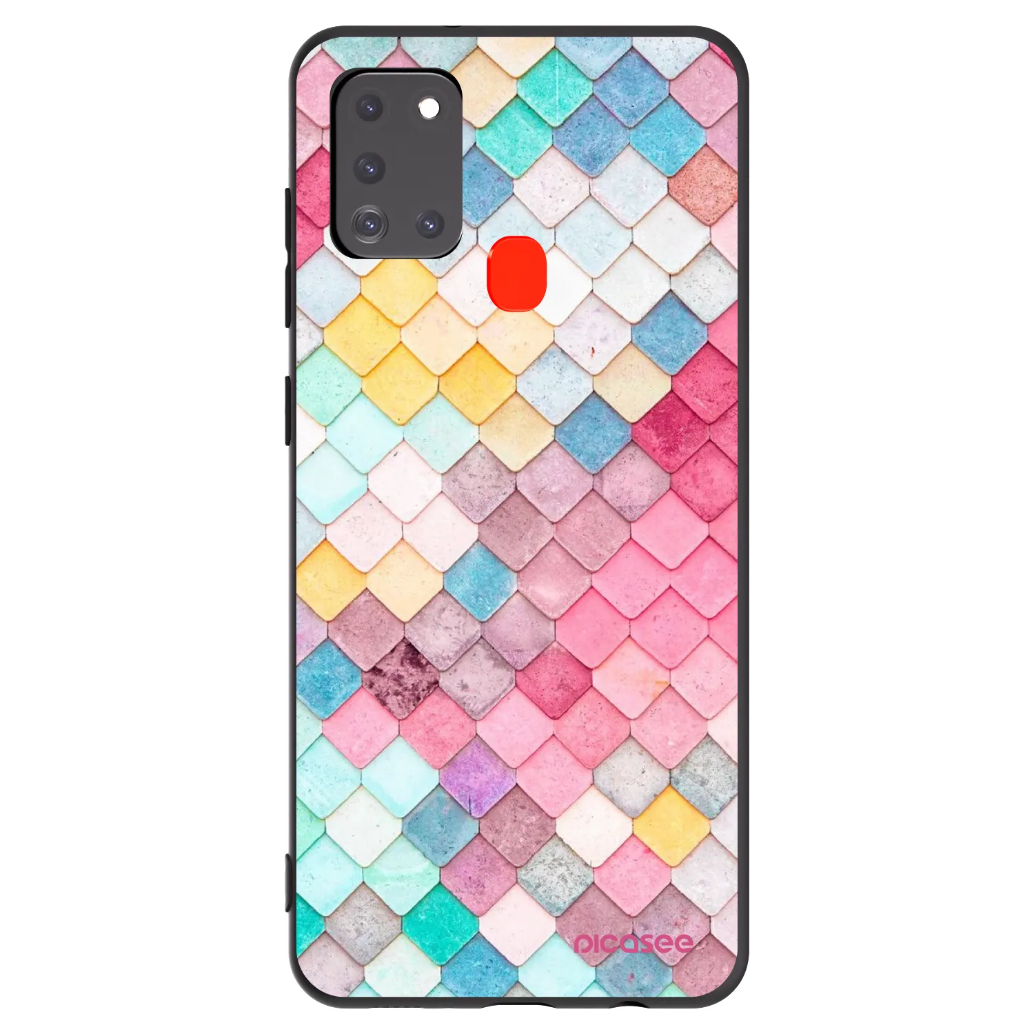 Picasee husă neagră din silicon pentru Samsung Galaxy A21s - Colorful roof