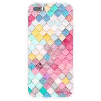 Picasee husă transparentă din silicon pentru Apple iPhone 5/5S/SE - Colorful roof