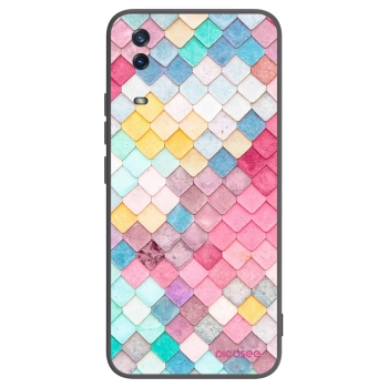 Picasee husă neagră din silicon pentru Vivo Y11s - Colorful roof