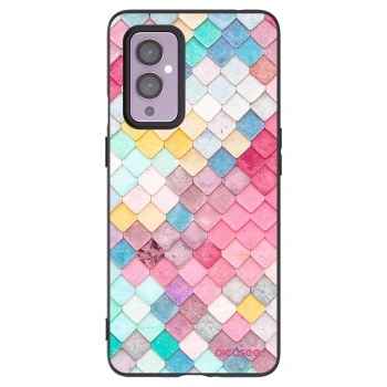 Picasee husă neagră din silicon pentru OnePlus 9 - Colorful roof