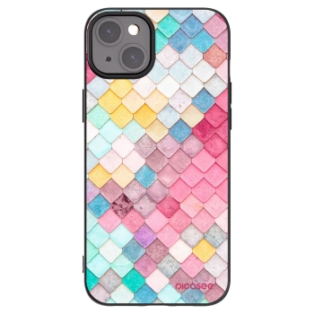 Picasee husă neagră din silicon pentru Apple iPhone 15 Plus - Colorful roof