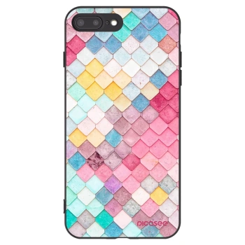 Picasee husă neagră din silicon pentru Apple iPhone 7 Plus - Colorful roof