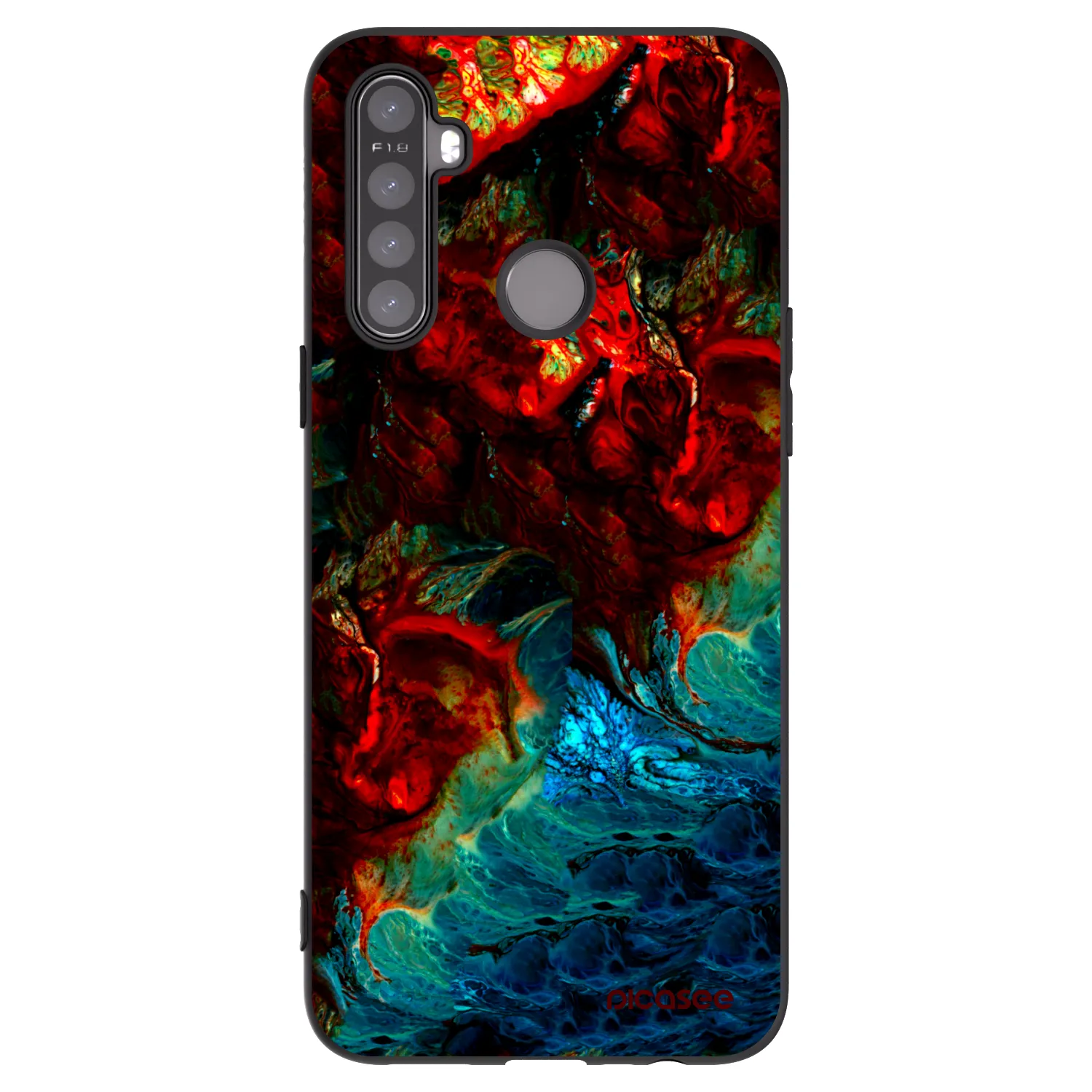 Picasee husă neagră din silicon pentru Realme 5 - Universe