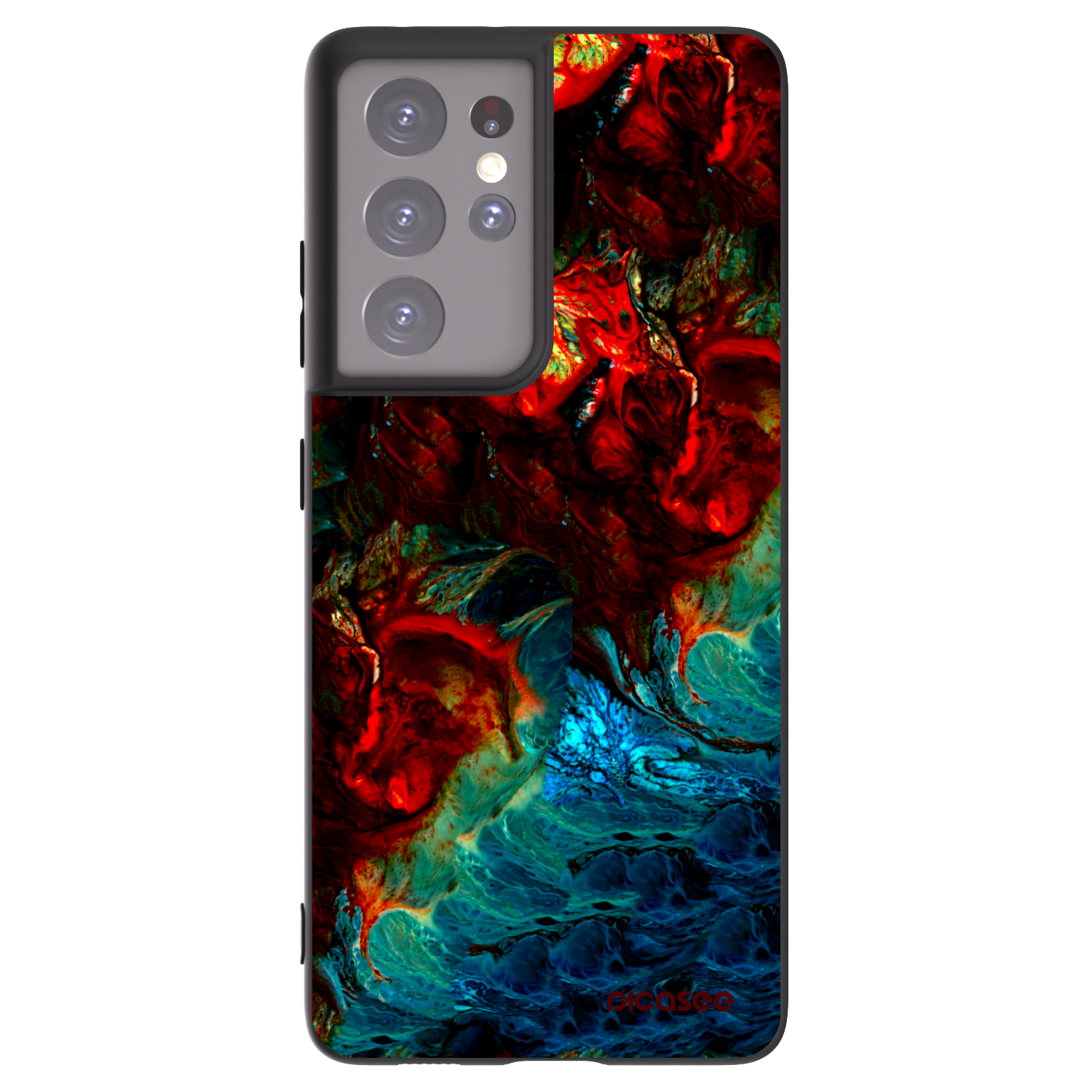 Picasee husă neagră din silicon pentru Samsung Galaxy S21 Ultra 5G G998B - Universe