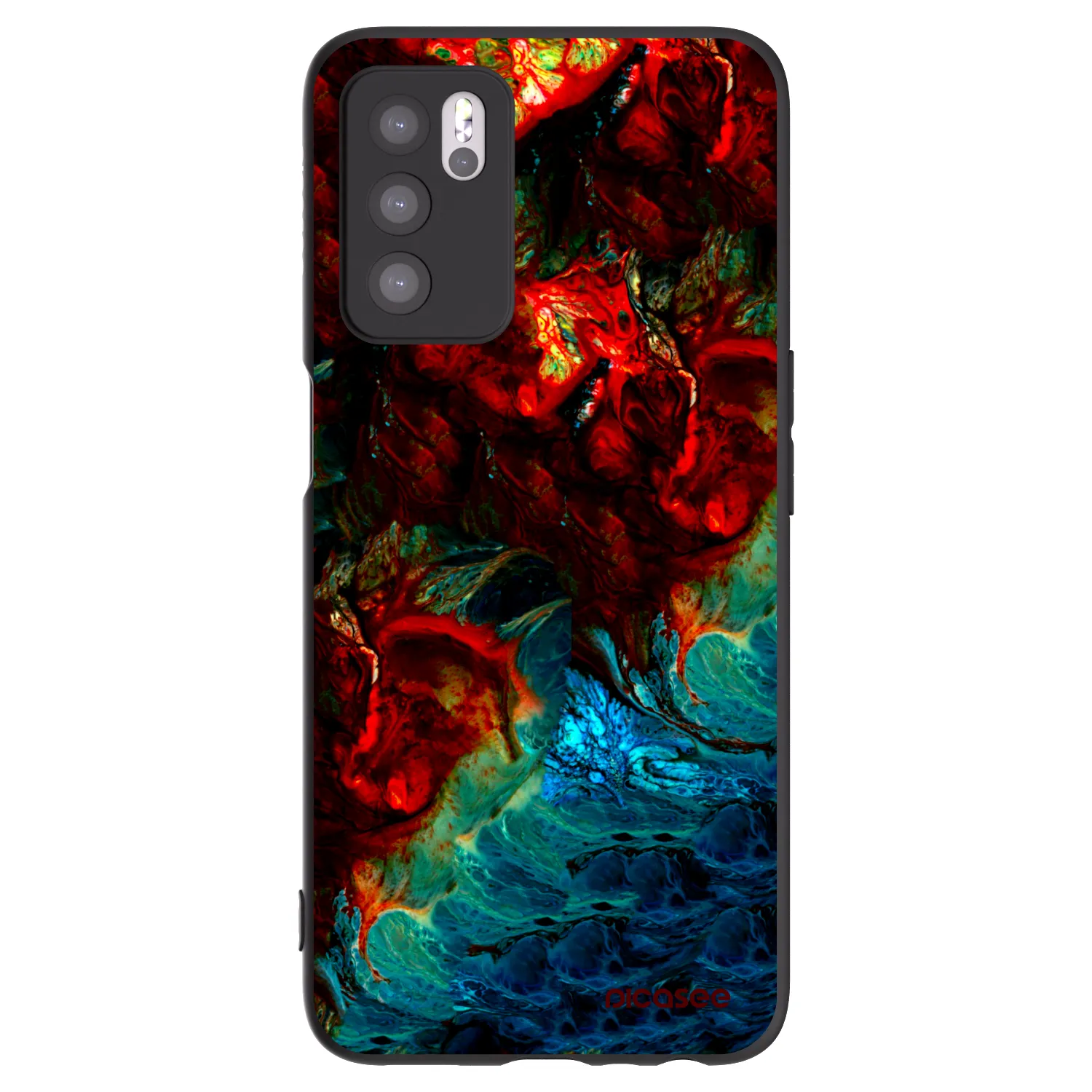 Picasee husă neagră din silicon pentru OPPO A16s - Universe