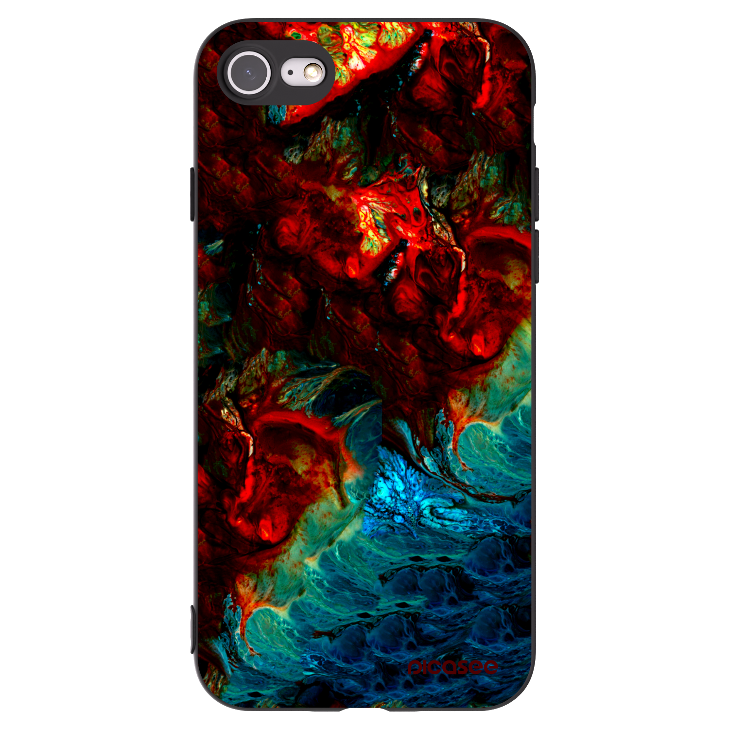 Picasee husă neagră din silicon pentru Apple iPhone 7 - Universe