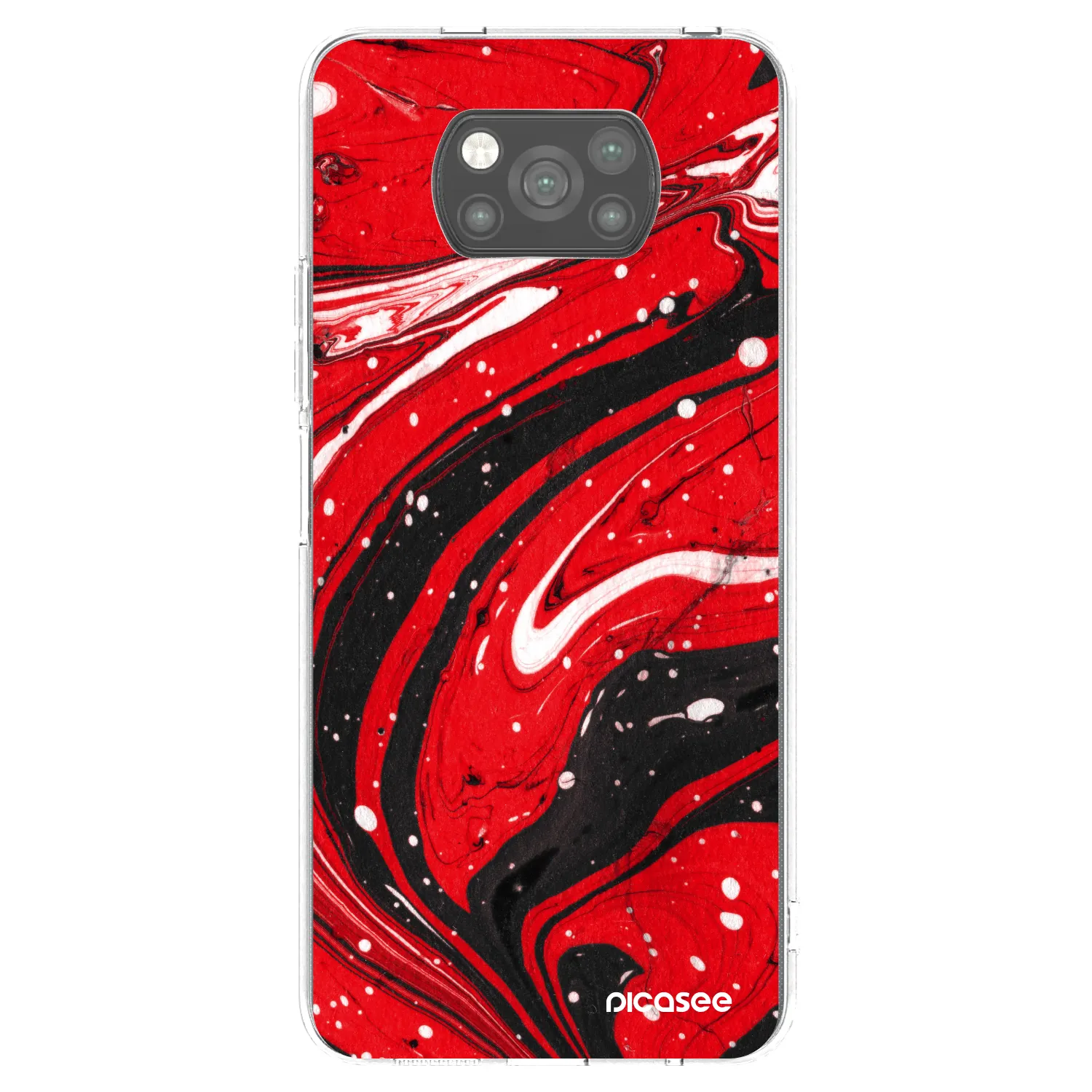 Picasee husă neagră din silicon pentru Xiaomi Poco X3 - Red black