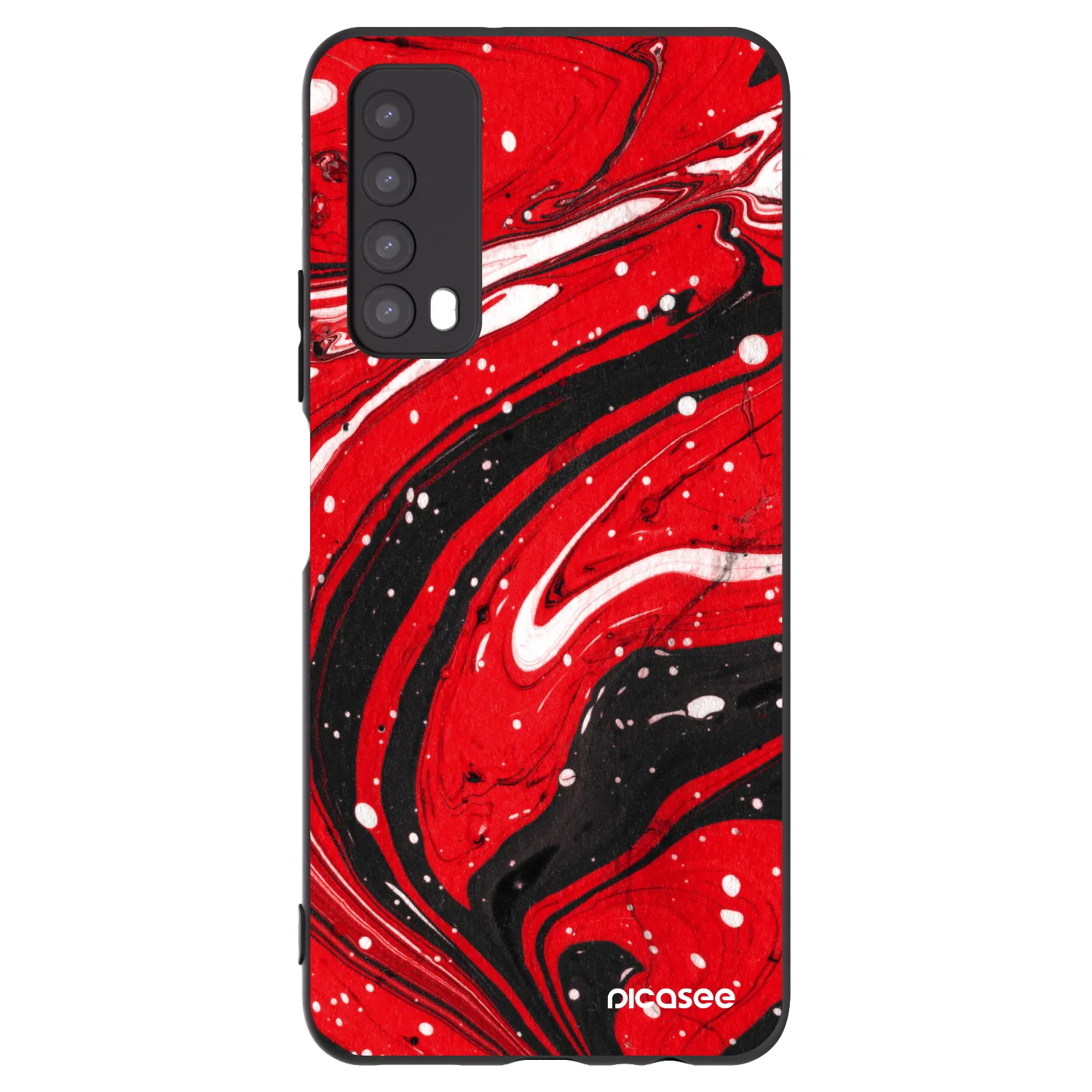Picasee husă neagră din silicon pentru Huawei P Smart 2021 - Red black