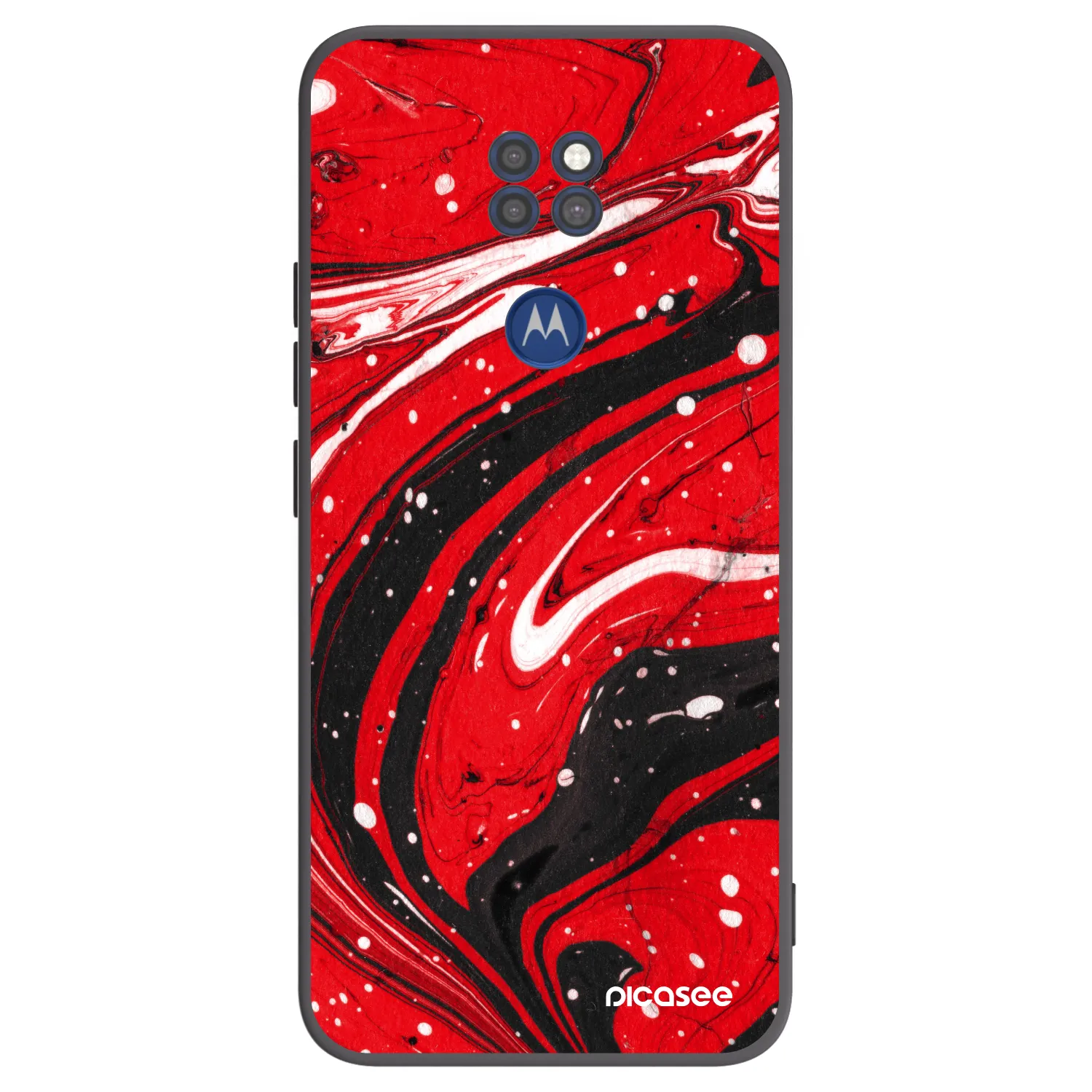 Picasee husă neagră din silicon pentru Motorola Moto G9 Play - Red black