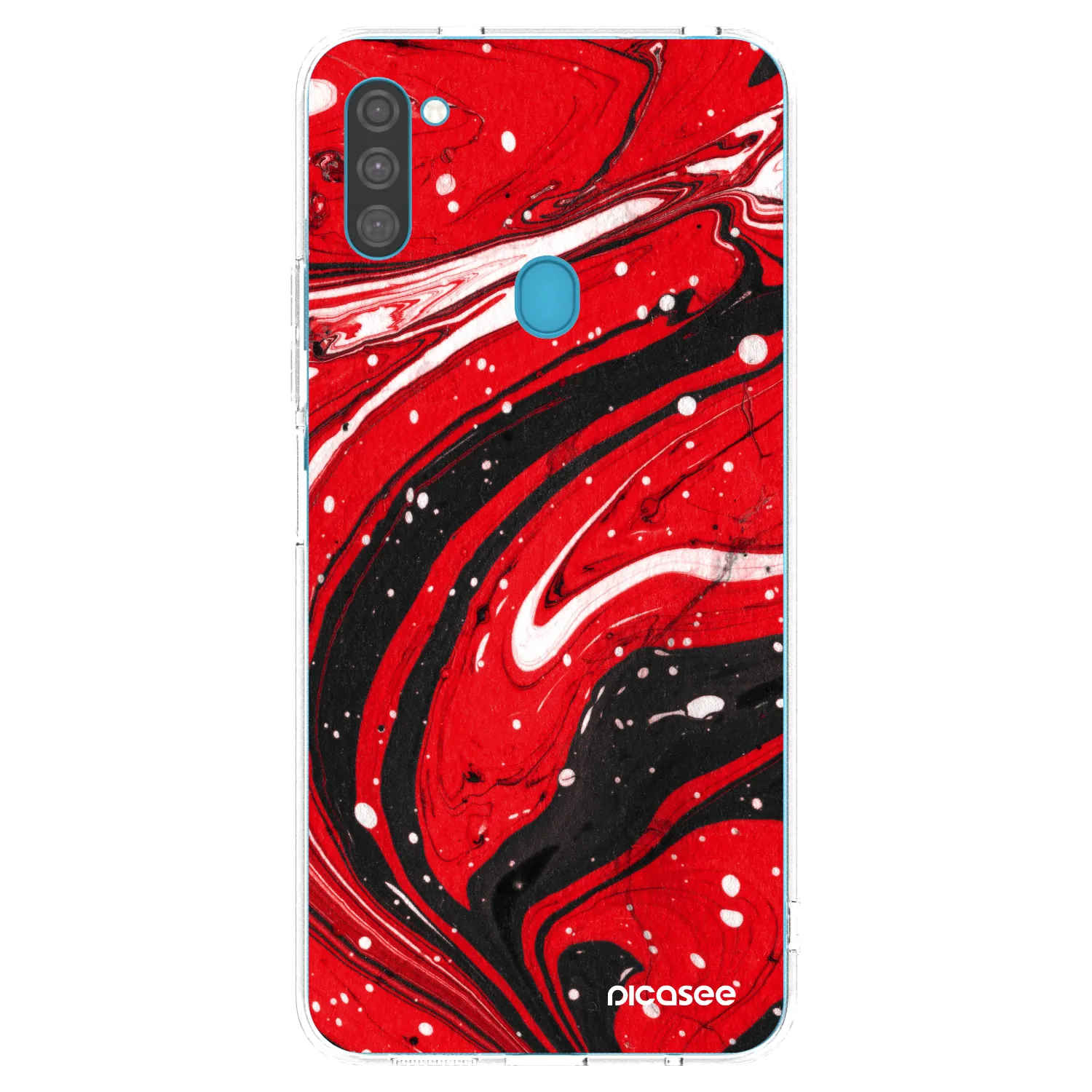 Picasee husă transparentă din silicon pentru Samsung Galaxy M11 - Red black