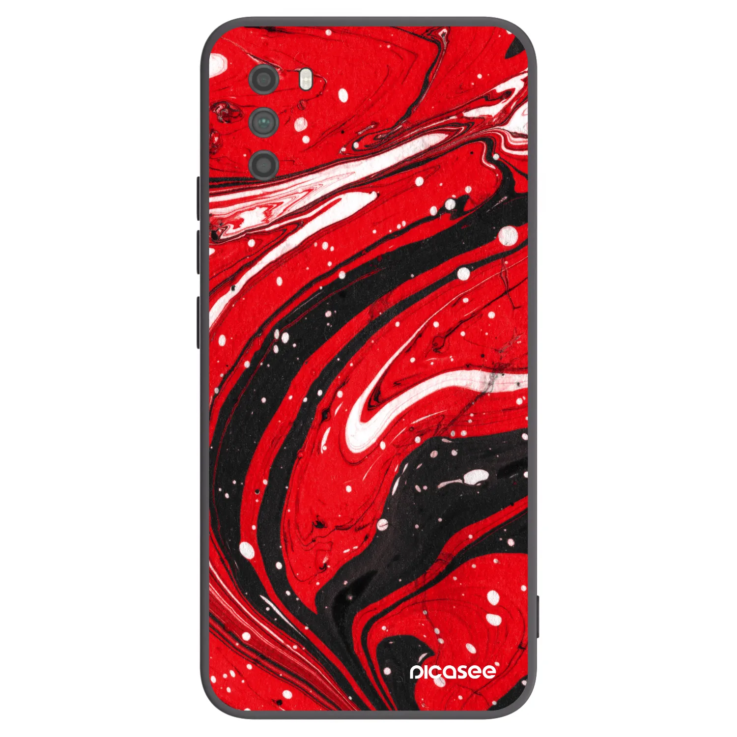 Picasee husă neagră din silicon pentru Xiaomi Poco M3 - Red black