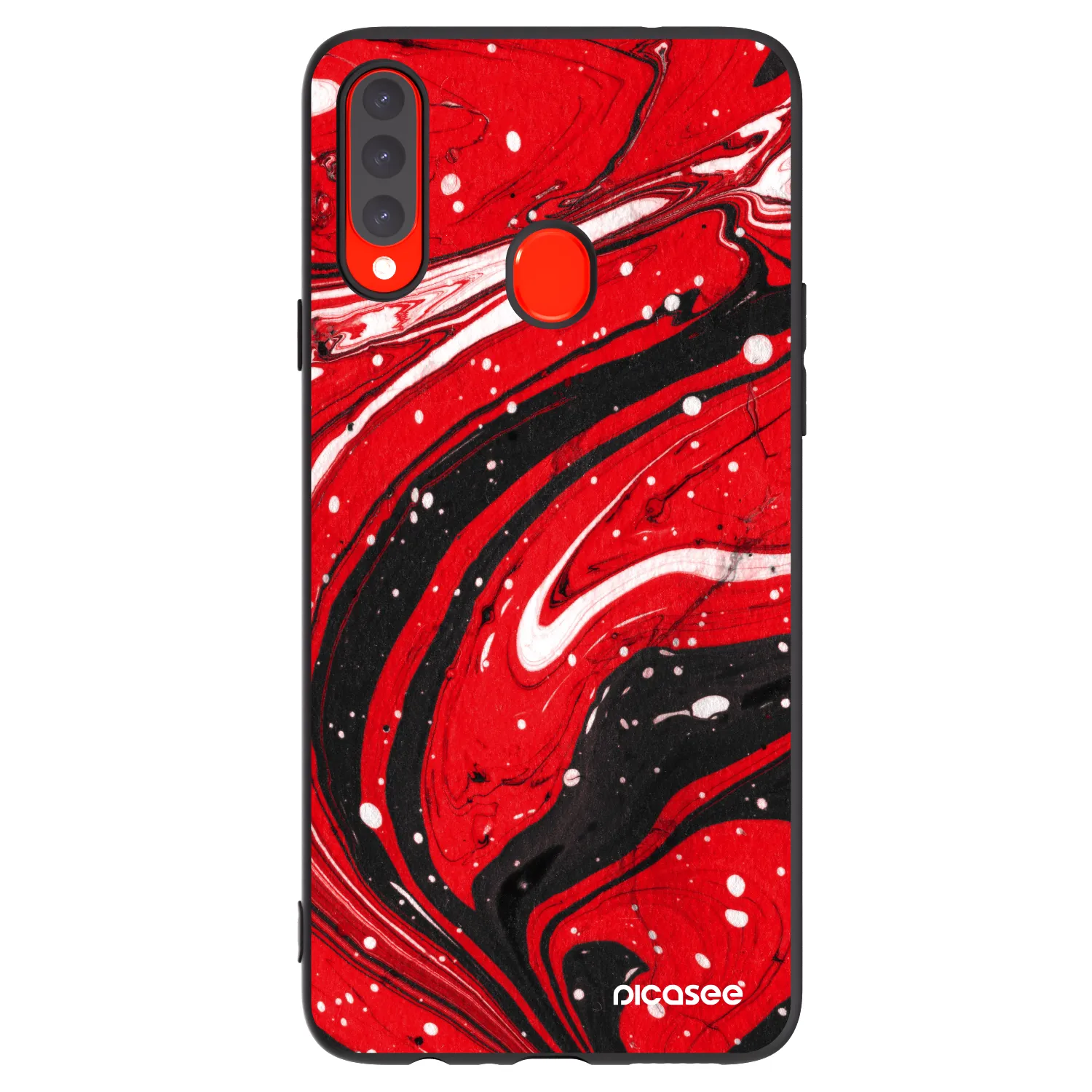 Picasee husă neagră din silicon pentru Samsung Galaxy A20s - Red black