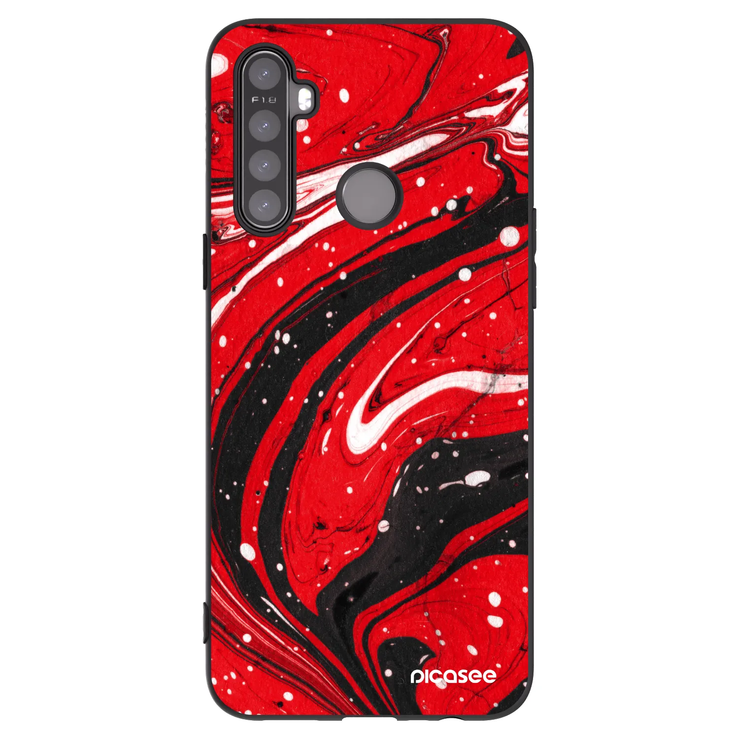 Picasee husă neagră din silicon pentru Realme 6i - Red black