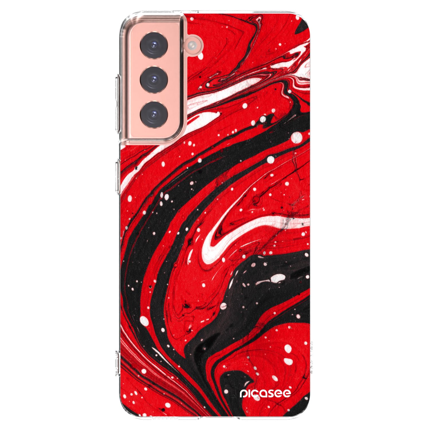 Picasee husă transparentă din silicon pentru Samsung Galaxy S21 5G G991B - Red black