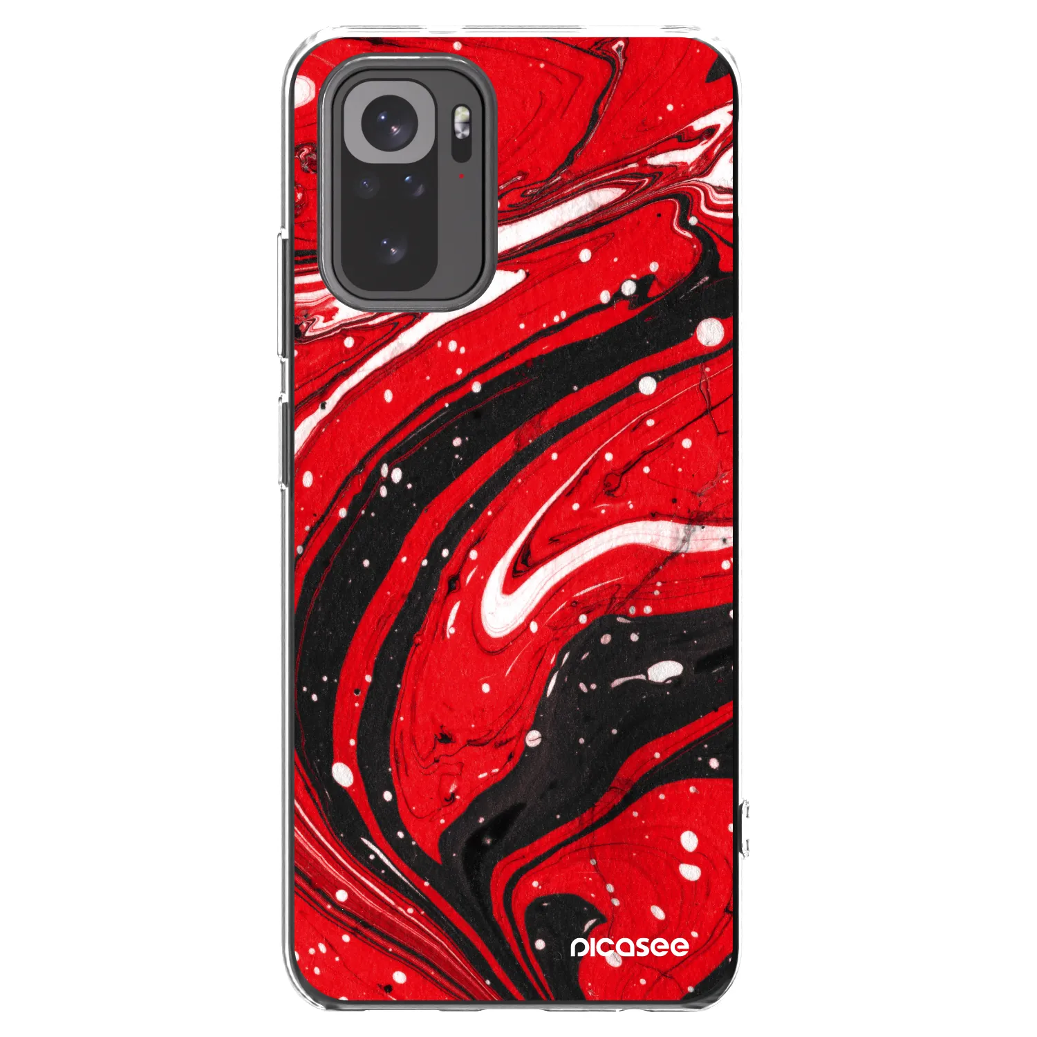 Picasee husă transparentă din silicon pentru Xiaomi Redmi Note 10 - Red black