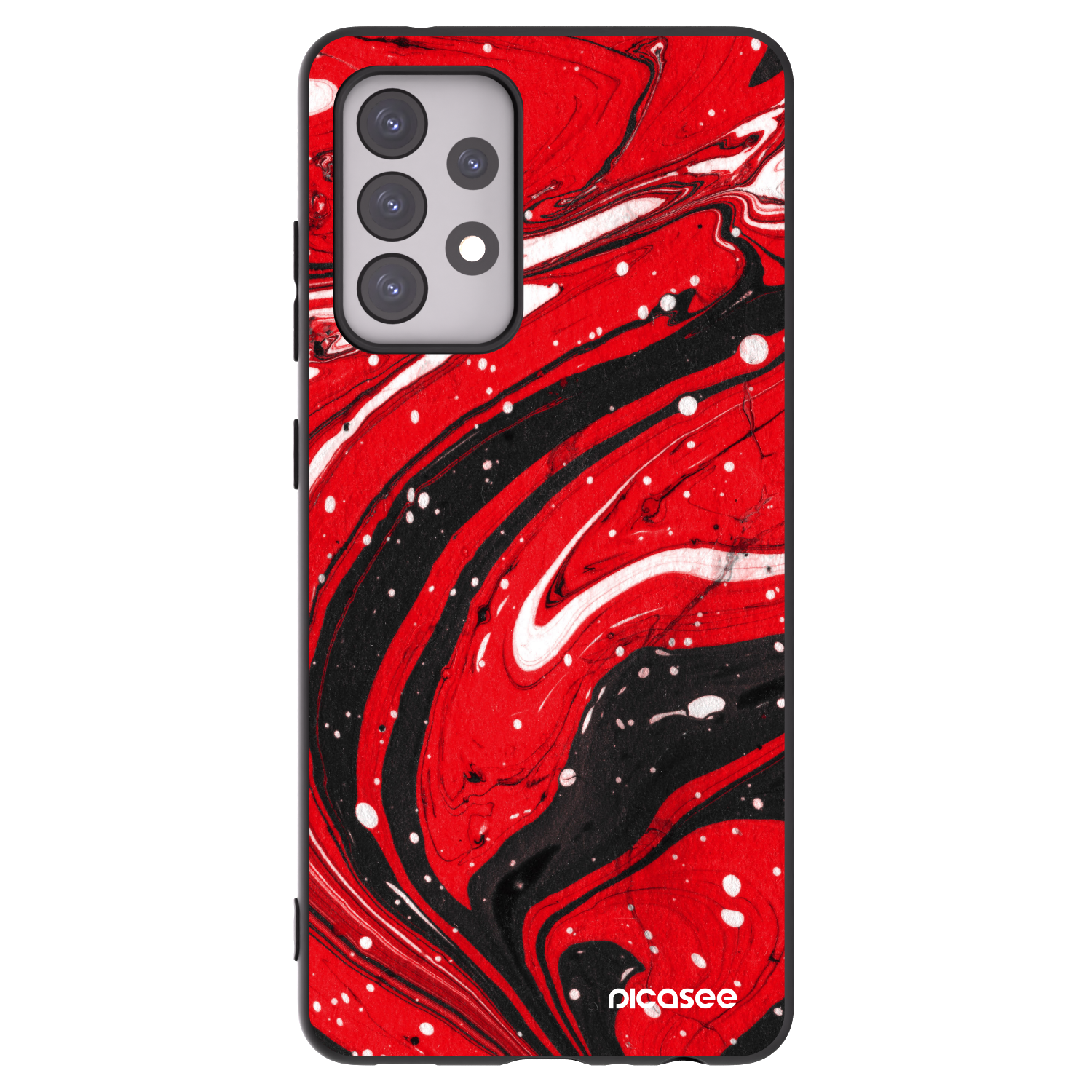 Picasee husă neagră din silicon pentru Samsung Galaxy A52 5G A525F - Red black
