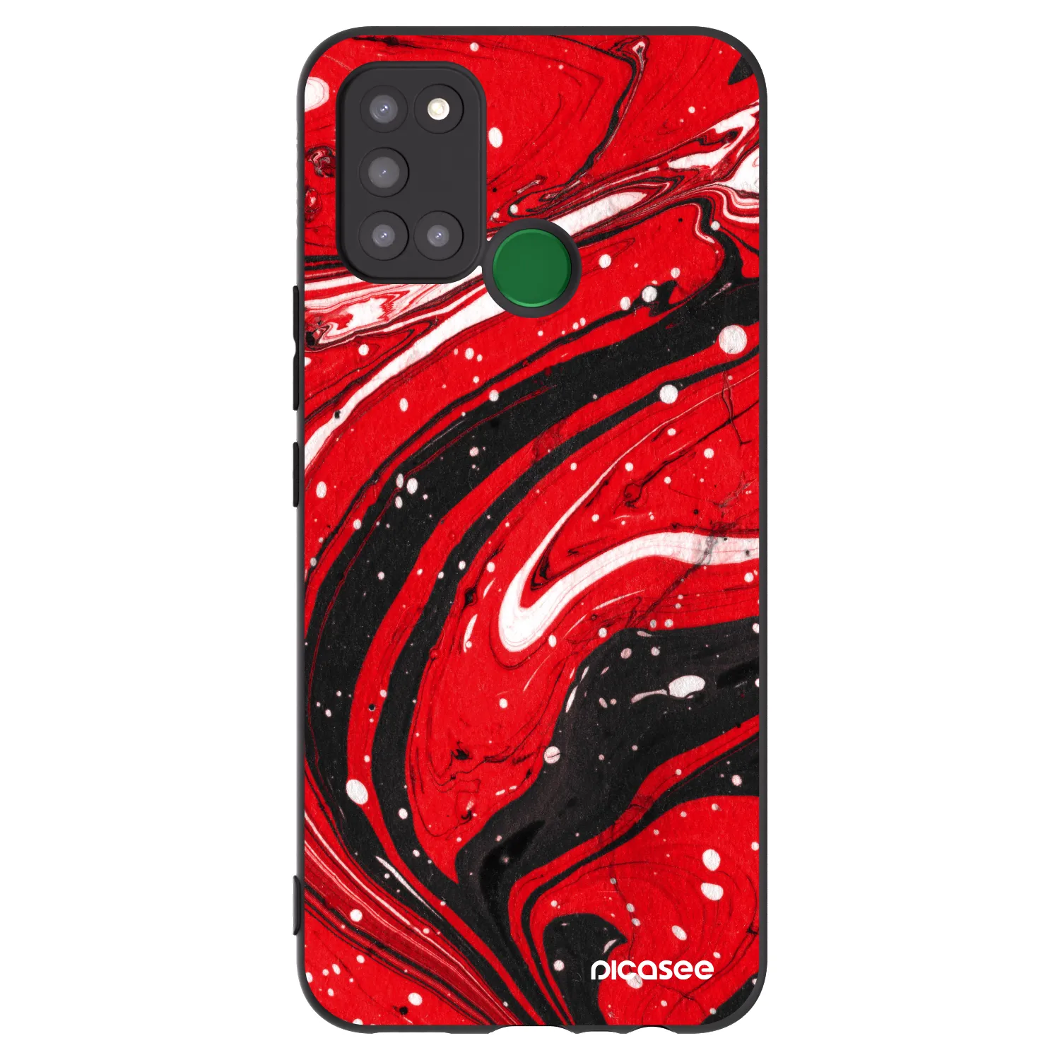 Picasee husă neagră din silicon pentru Realme 7i - Red black