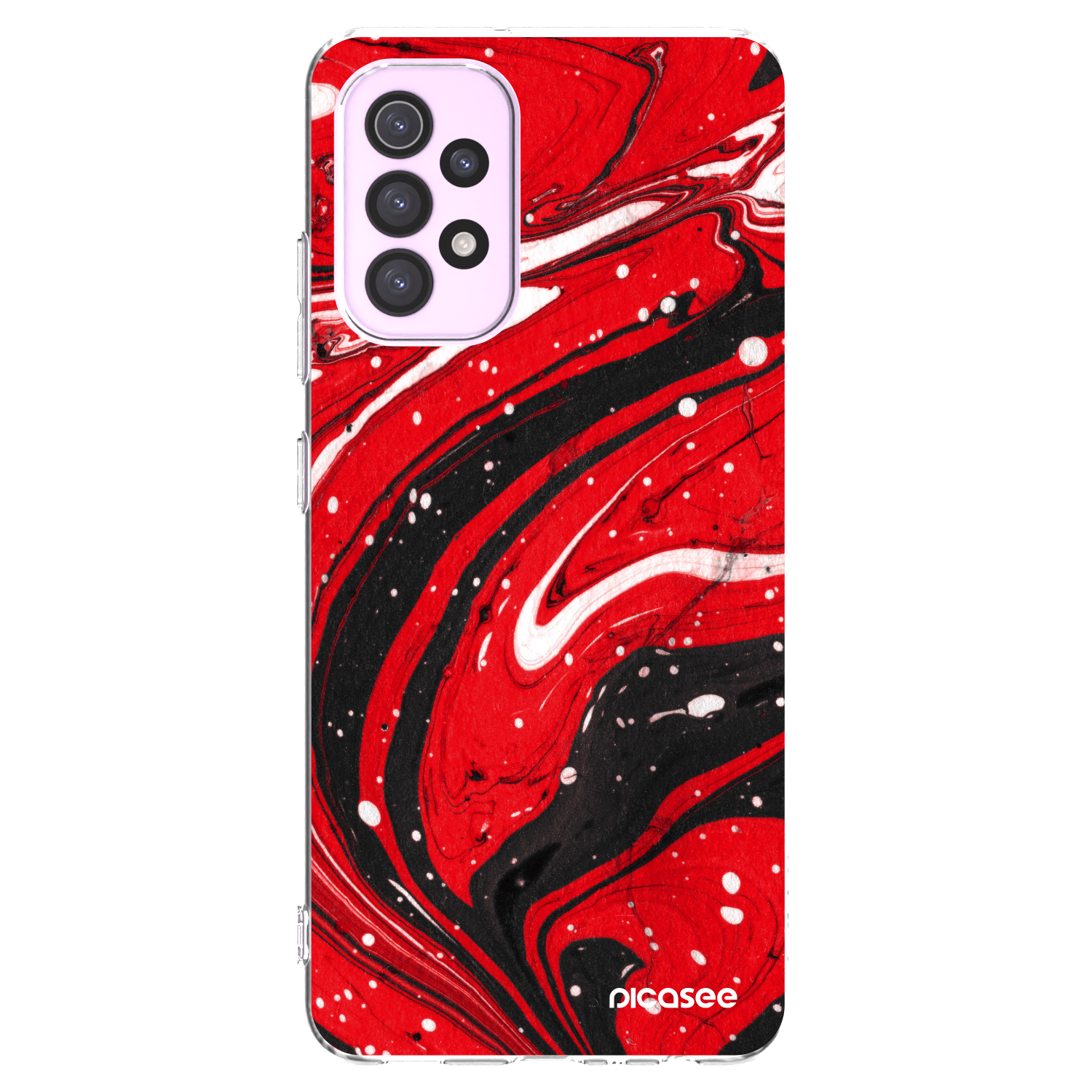 Picasee husă transparentă din silicon pentru Samsung Galaxy A32 5G A326B - Red black