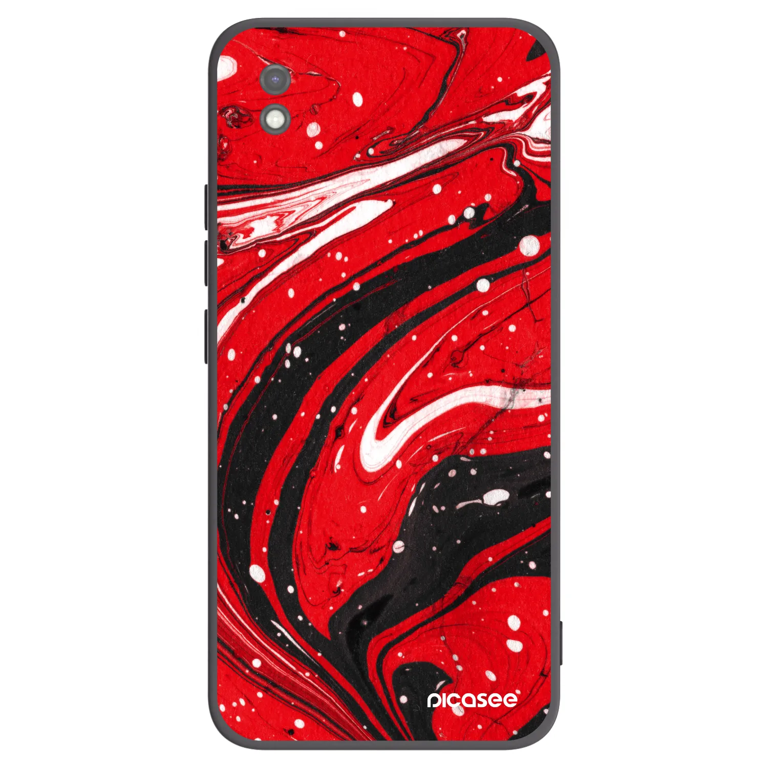 Picasee husă neagră din silicon pentru Xiaomi Redmi 9AT - Red black