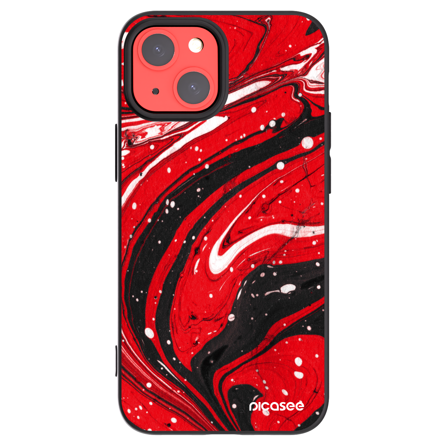 Picasee husă neagră din silicon pentru Apple iPhone 13 mini - Red black