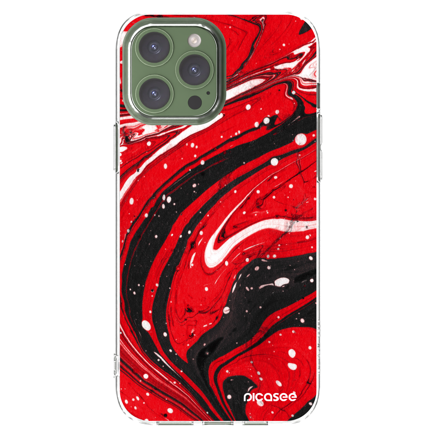 Picasee husă transparentă din silicon pentru Apple iPhone 13 Pro Max - Red black