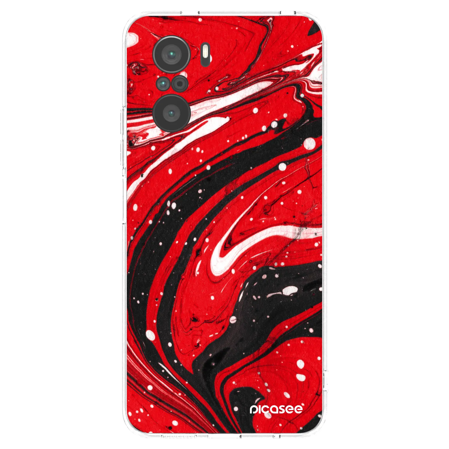 Picasee husă transparentă din silicon pentru Xiaomi Poco F3 - Red black