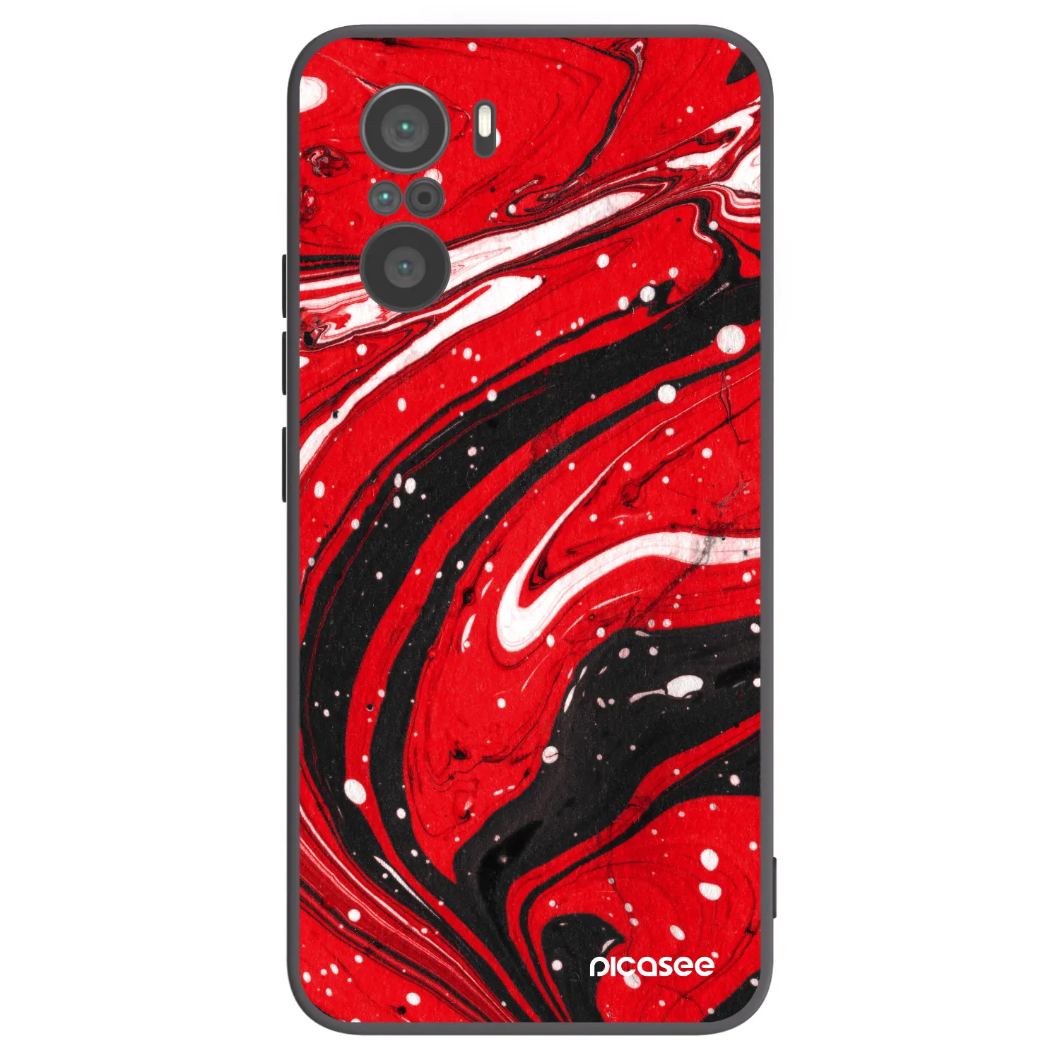 Picasee husă neagră din silicon pentru Xiaomi Poco F3 - Red black