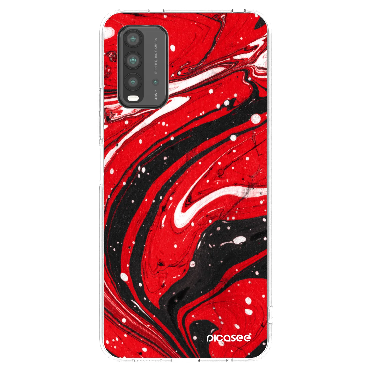 Picasee husă neagră din silicon pentru Xiaomi Redmi 9T - Red black